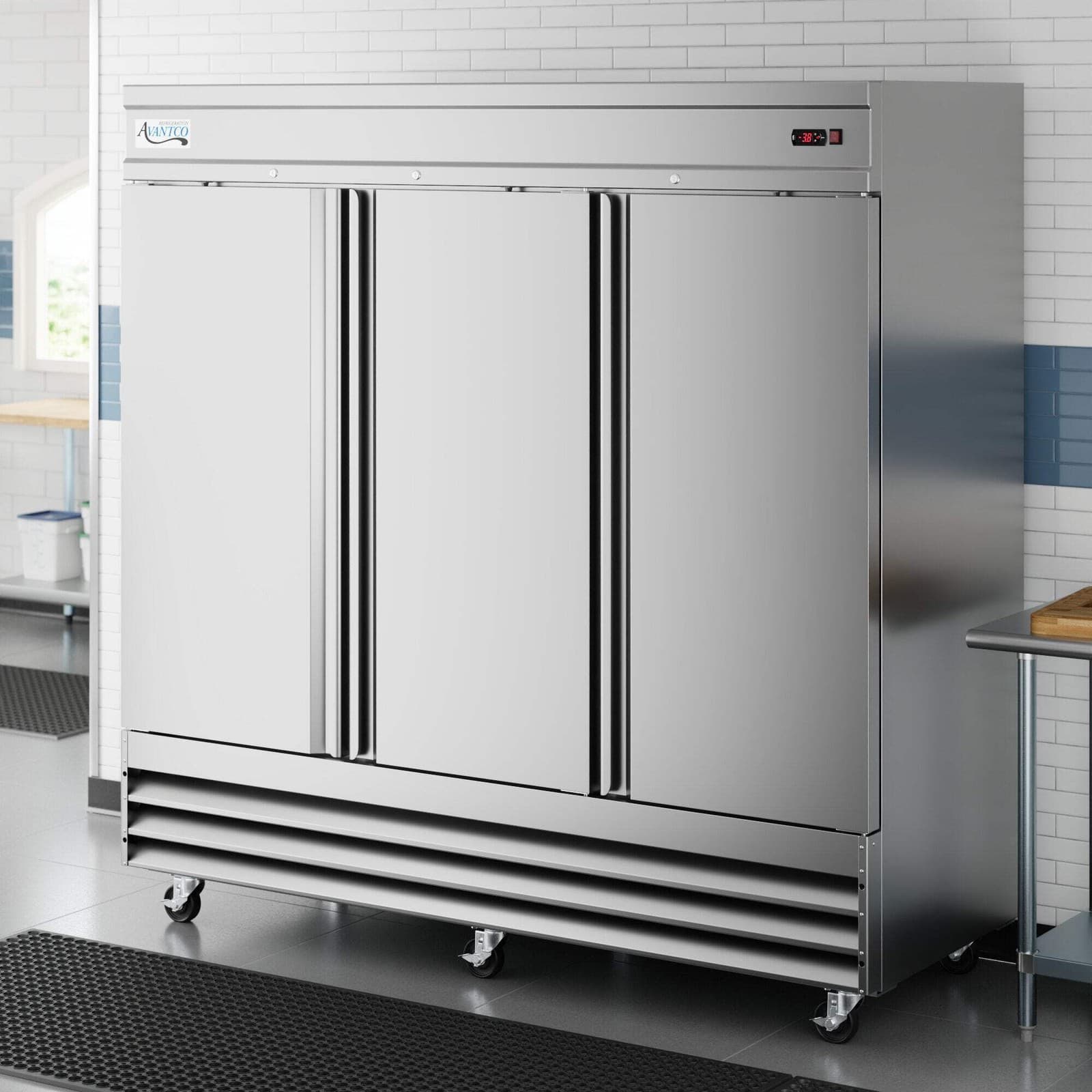 81 5/16" Stainless Steel Solid Door Reach-In Freezer 6