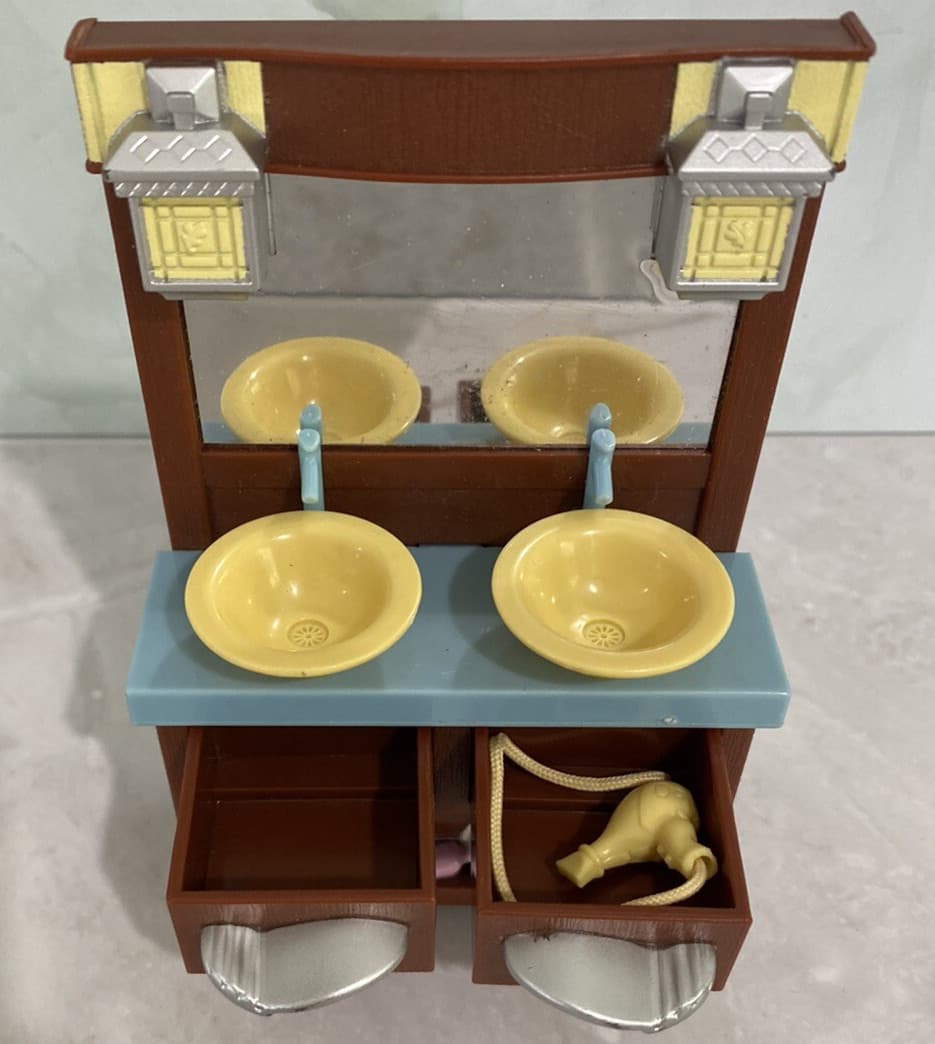 Fisher Price Loving Family Double Sink Vanity Dollhouse Toy Bathroom Furniture 2