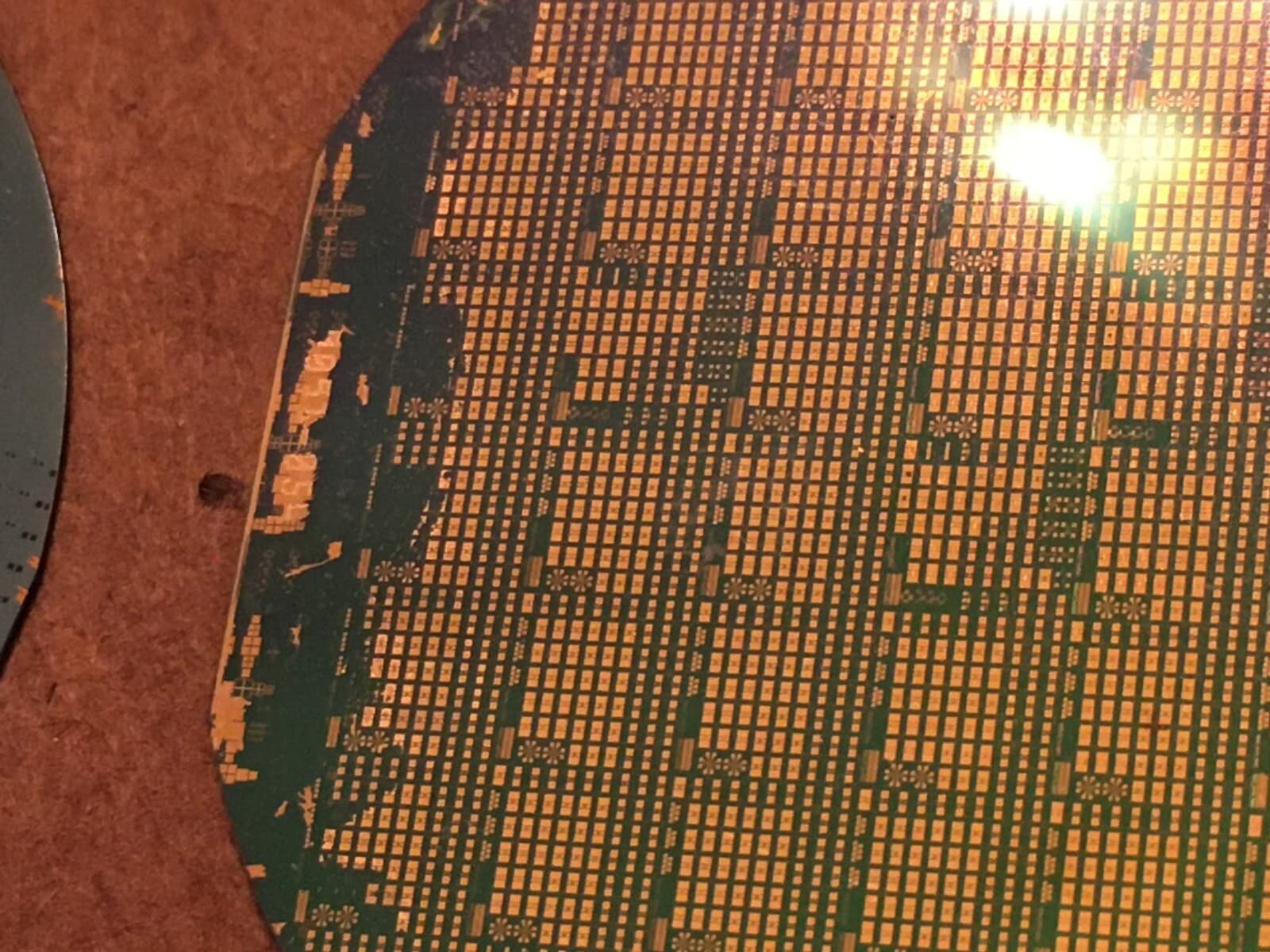 2" Gold Silicon Wafer Unique Extremely Rare RF NAND, Bell Labs? Wafer 5