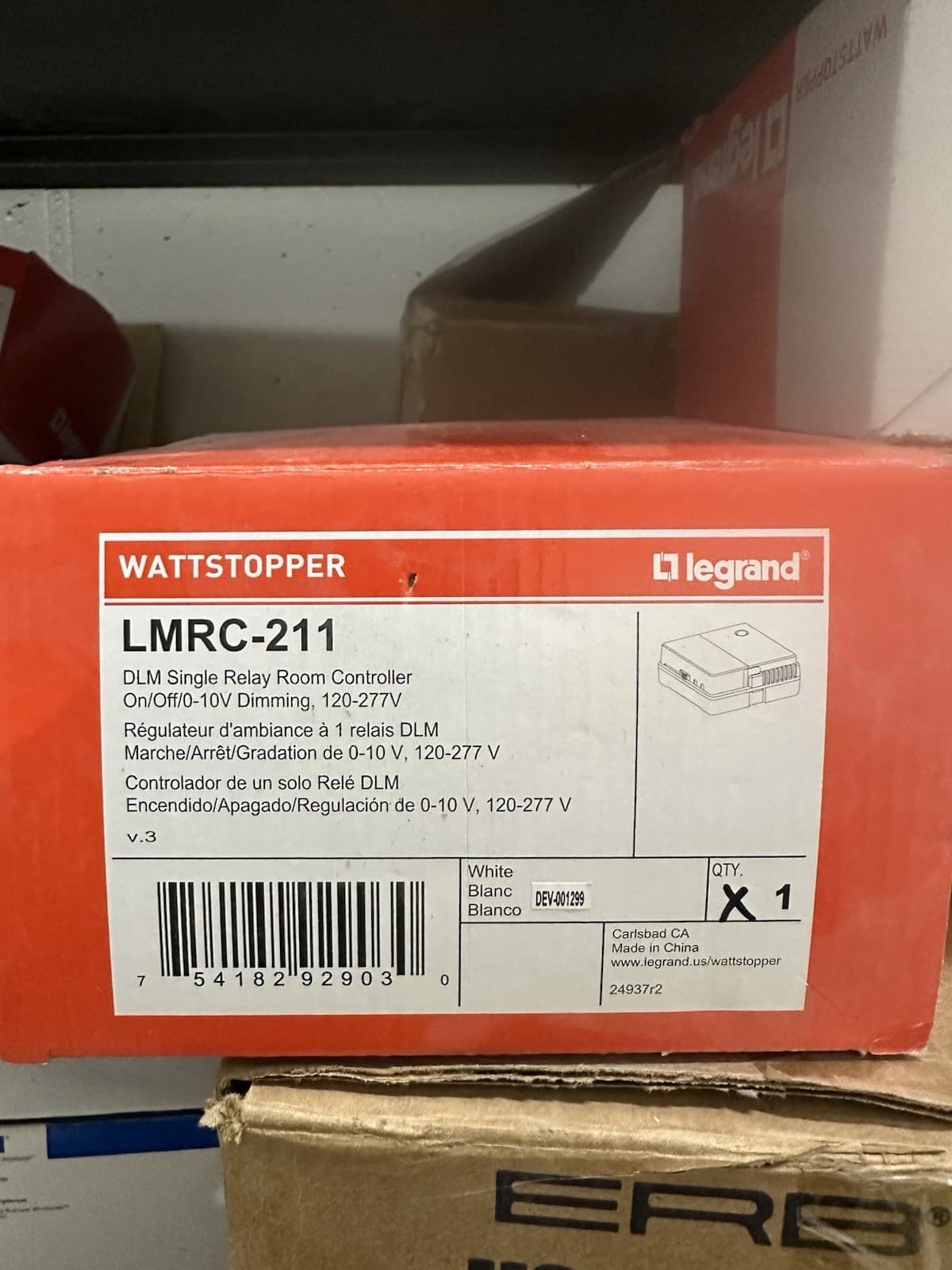 LMRC-211 Wattstopper Digital Single Relay Room Controller