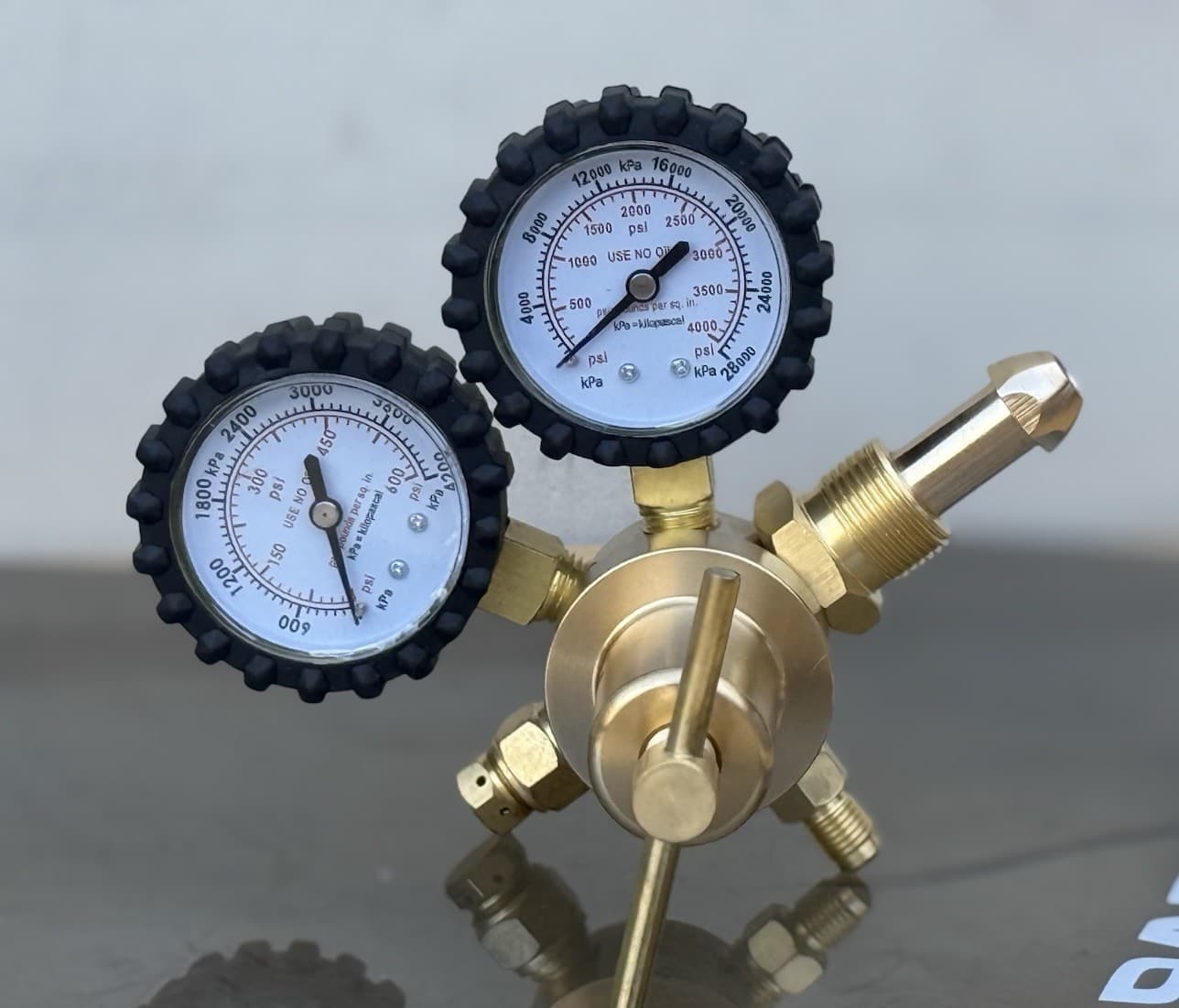 Nitrogen Dual Gas Regulator 0-600 PSI HVAC Purging Pressure Charge CGA580 & HOSE 3