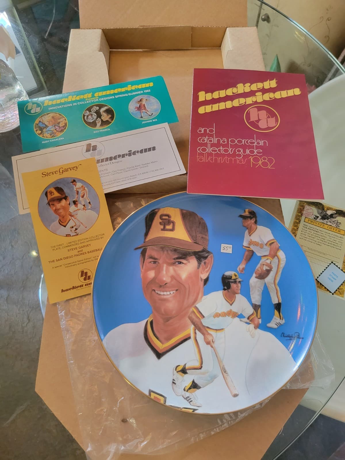 Steve Garvey 1983 Plate 3891/10,000 Signed Hackett American Original Box-Papers 2