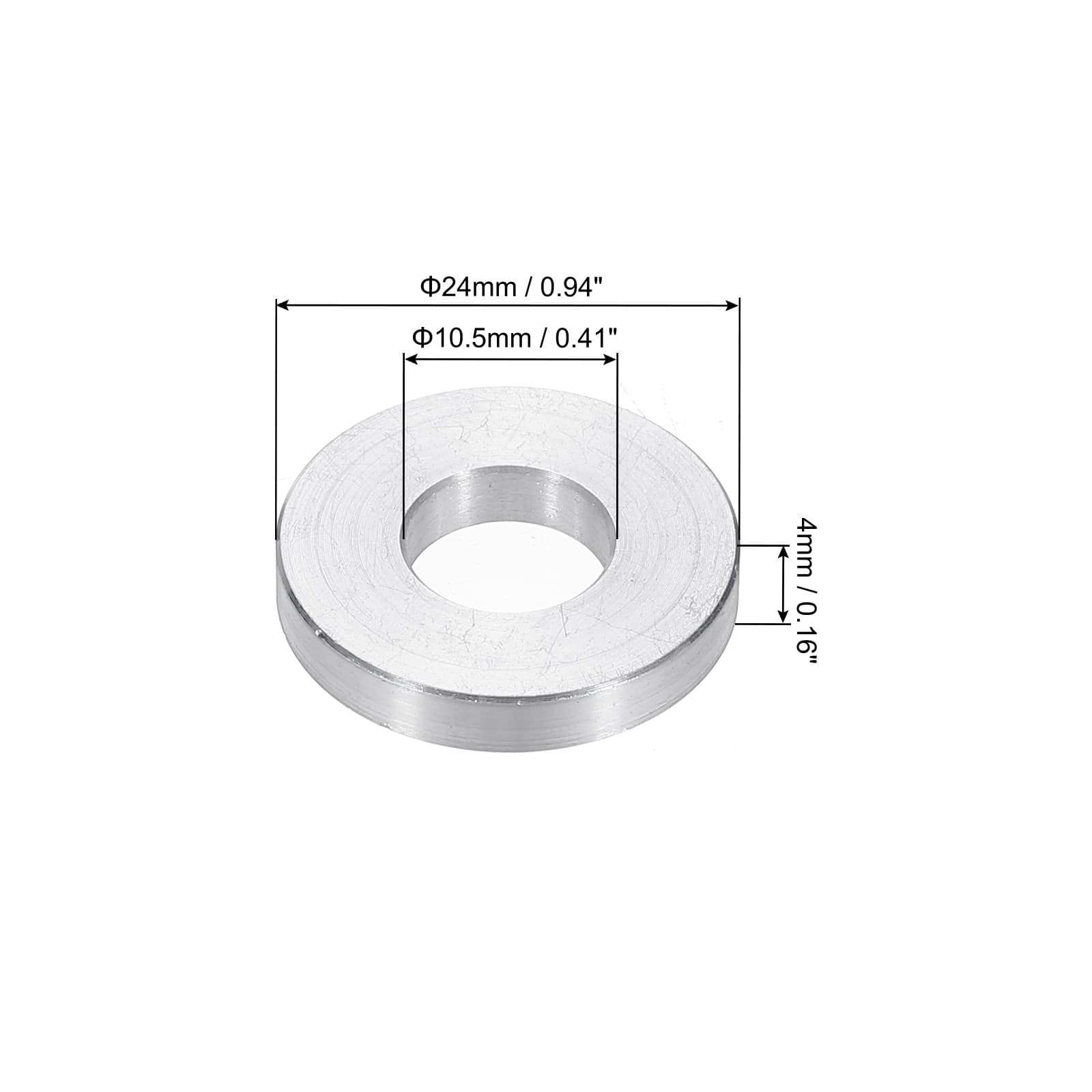 M10 Aluminum Spacers 6 Pcs Metal Spacers Aluminum 10.5mm ID x 24mm OD x 4mm L 2
