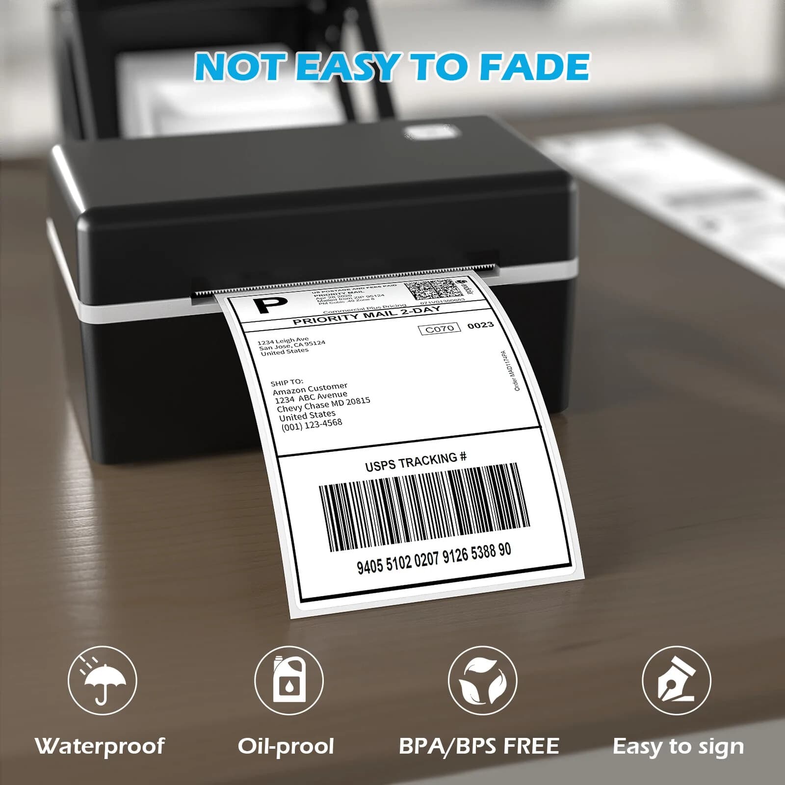 1000 4 x 6 Fanfold Direct Thermal Shipping Labels White For Zebra Rollo Printer 6