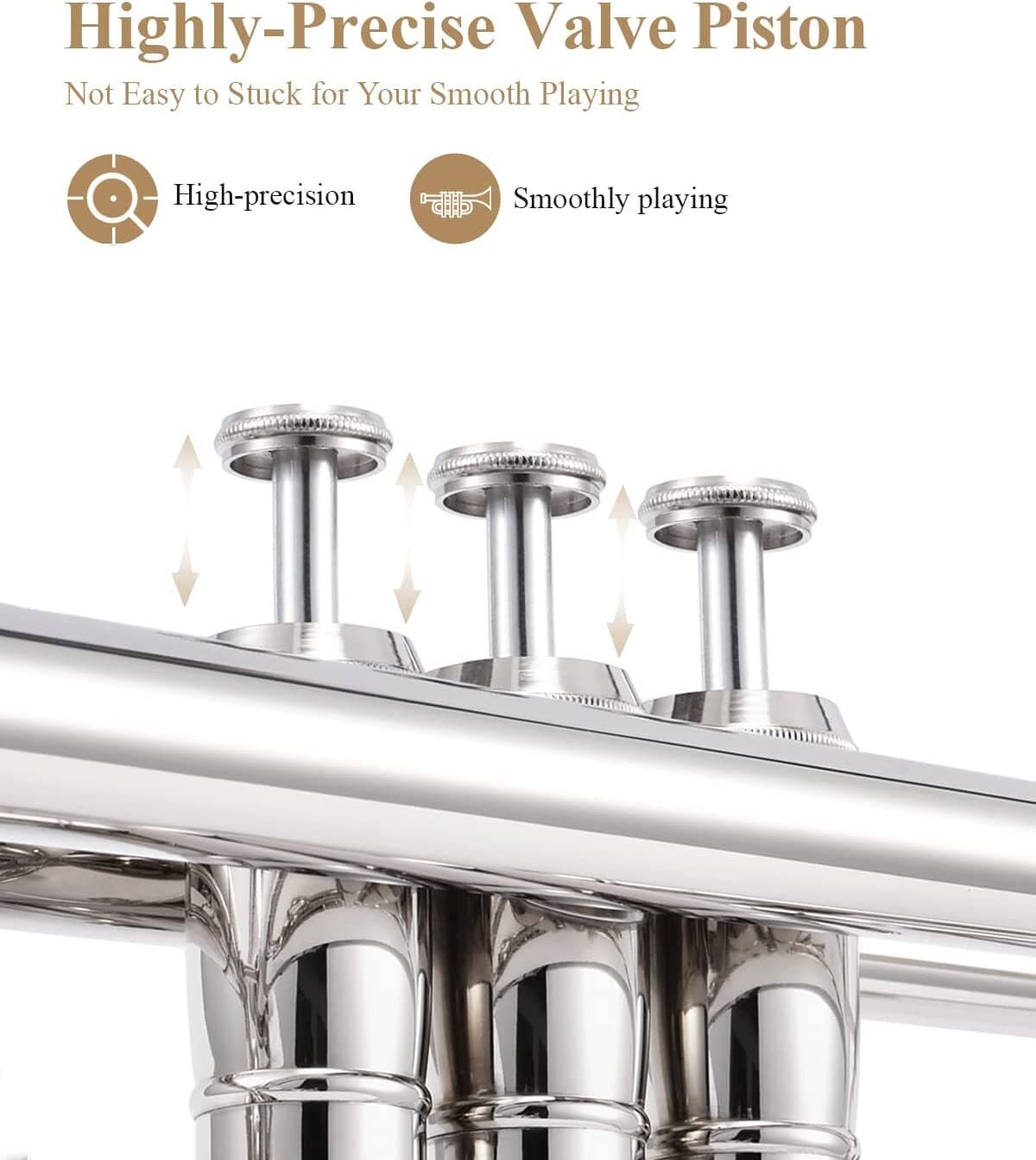 🎺 Eastar Bb TRUMPET STUDENT / INTERMEDIATE SCHOOL BAND CONCERT TRUMPET SILVER 5