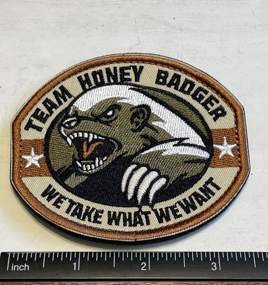2 PCS TEAM HONEY BADGER MILITARY TACTICAL US ARMY COMBAT SWAT HOOK PATCH 5