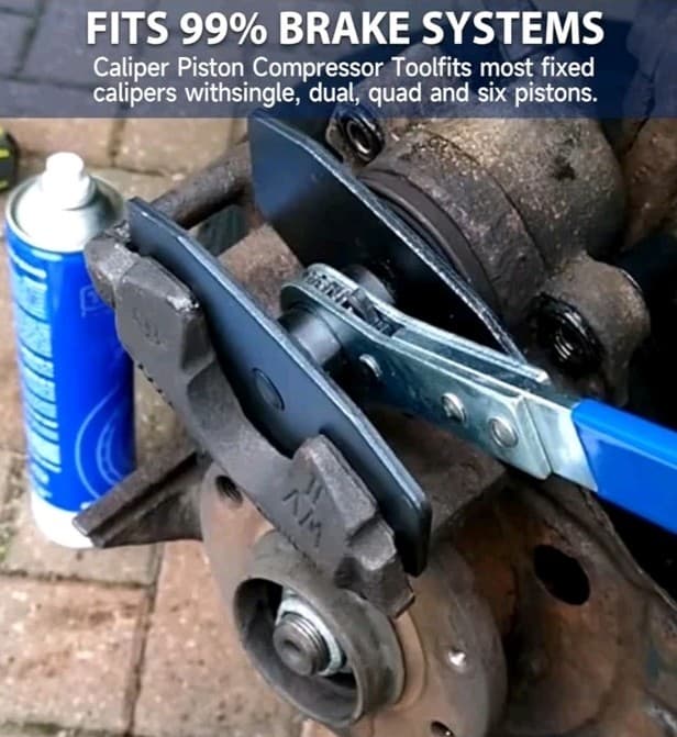 Brake Caliper Compression Tool with 2 Brake Caliper Hooks, 2 Brake Disc Lubrican 4