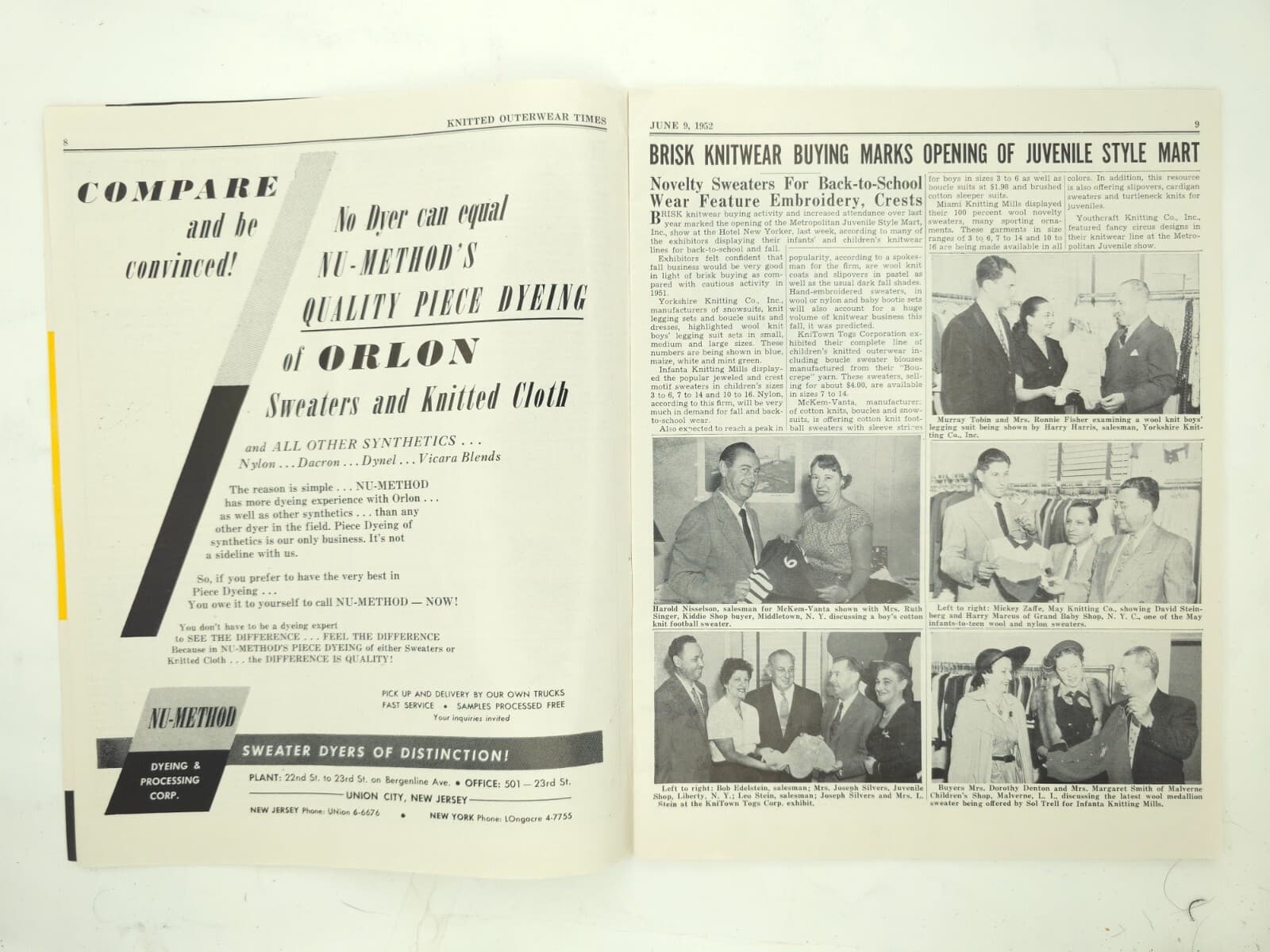 1952 National Knitted Outerwear Times Assn Vintage Knitting Magazine Cashmere 5