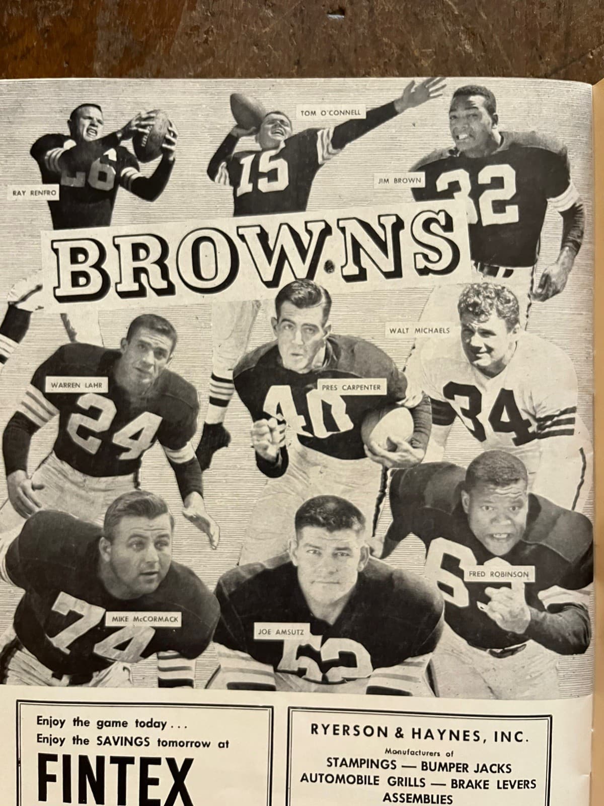 1957 “Rare” NFL WORLD CHAMPIONSHIP DETROIT vs CLEVELAND Football Program/in MINT 6