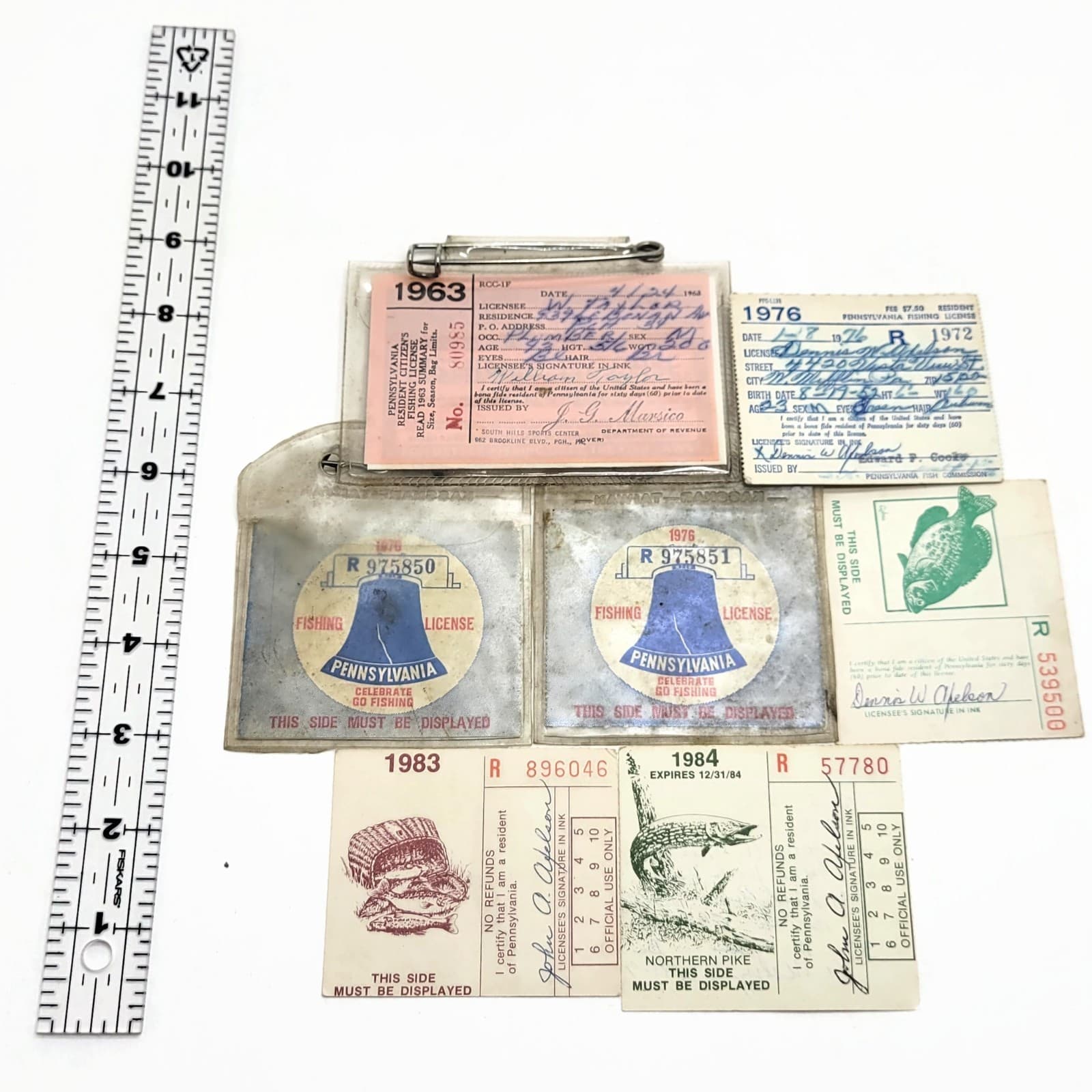 Vintage Pennsylvania PA Resident Citizen Fishing License Lot • 1960's - 1980's 3