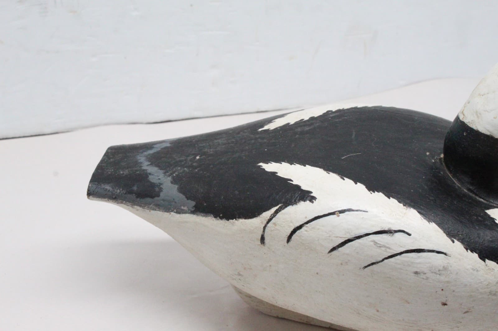 Vintage Bufflehead Wooden Duck Decoy, With Glass Eyes 11" 4