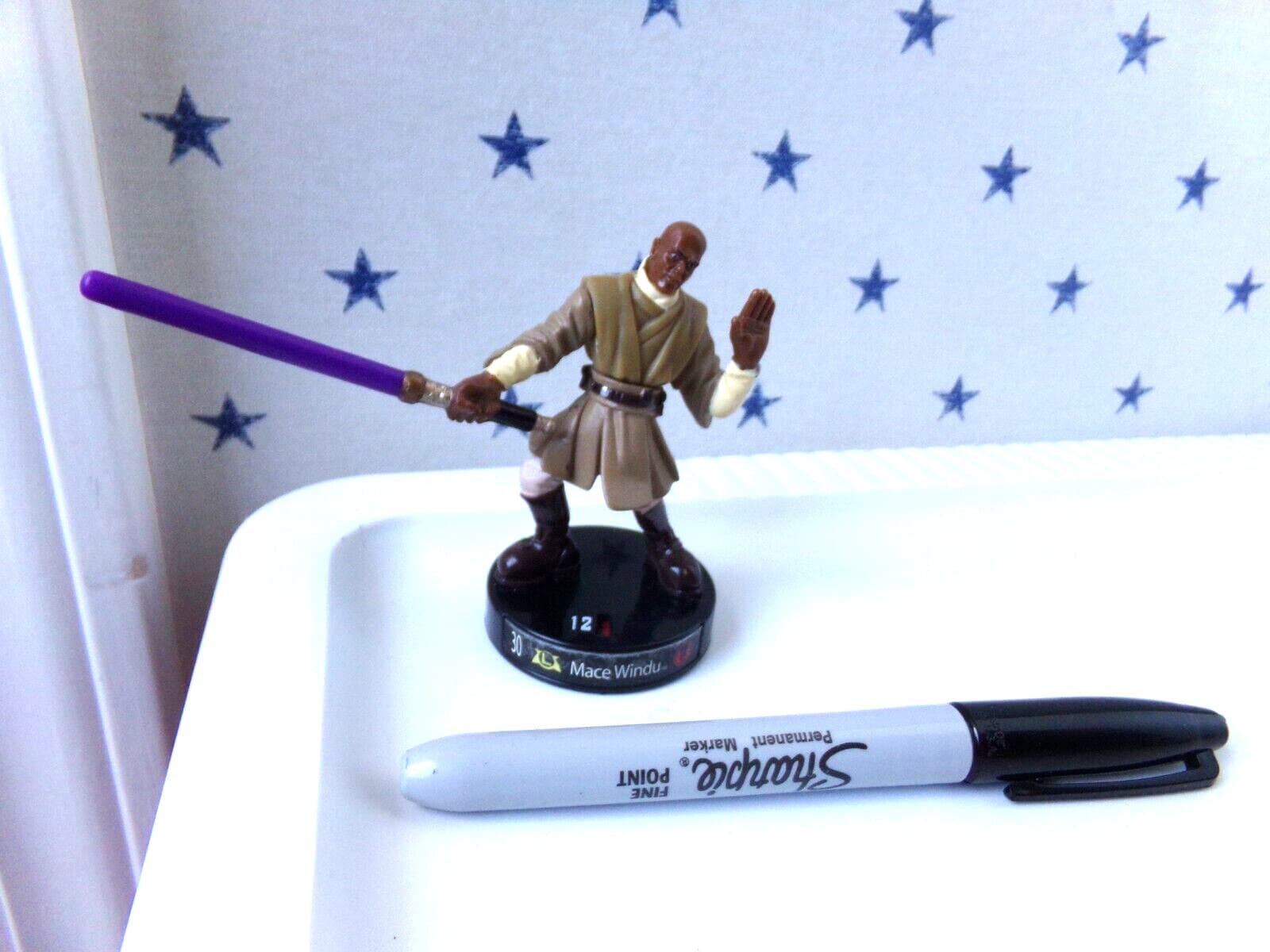 MACE WINDU Game Piece Action Figure Star Wars Attackback Battle Hasbro Toy  2005 4