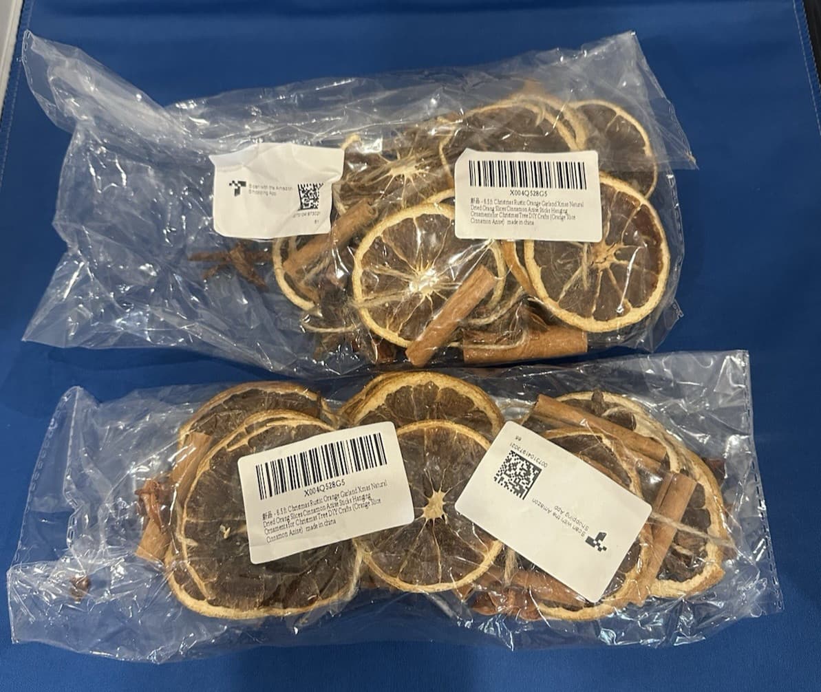 2-6.5 ft Christmas Rustic Orange Garland Natural Dried Orange Slices 2