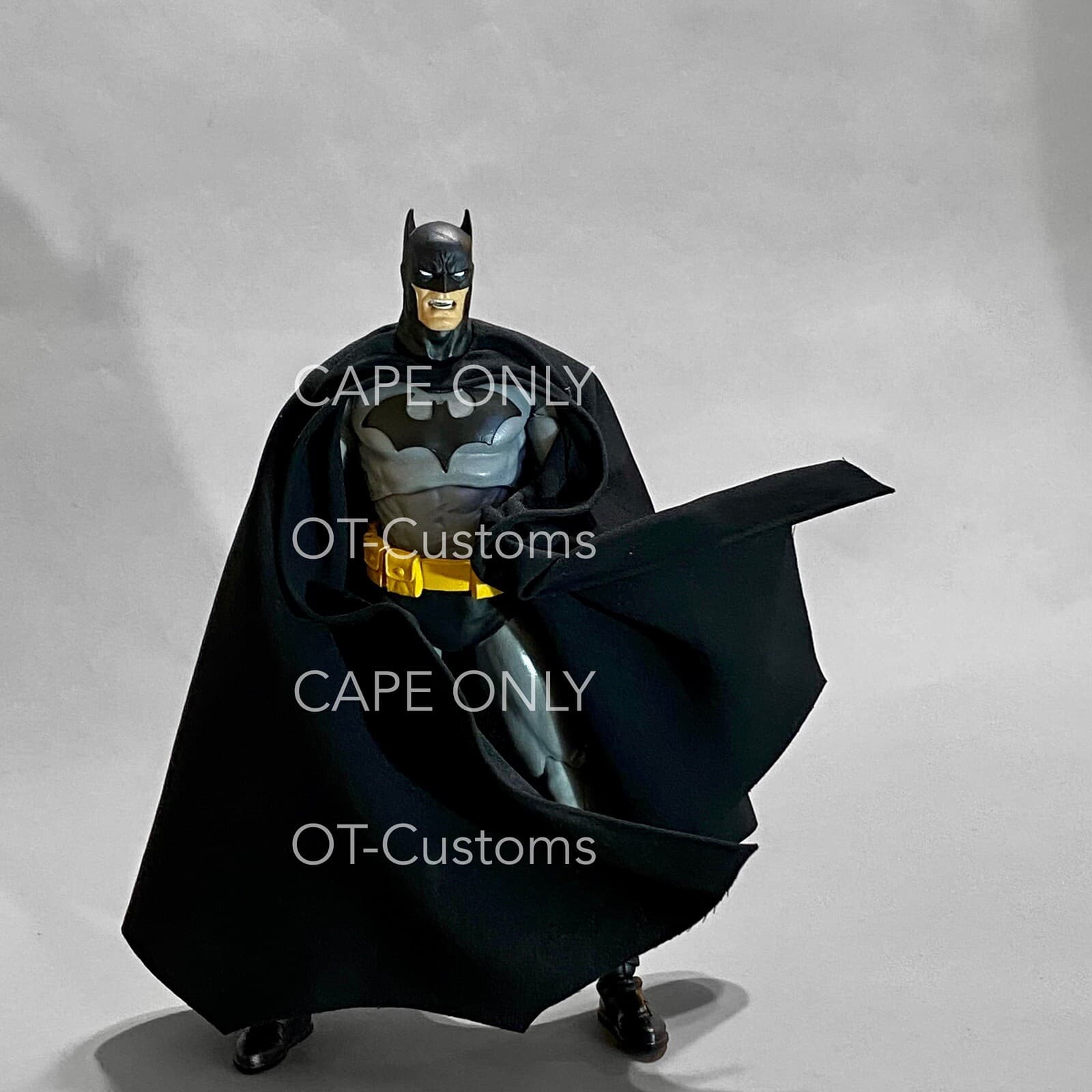 CAPE ONLY - Black Wired Cape For McFarlane Toys DC Multiverse Hush Batman 4