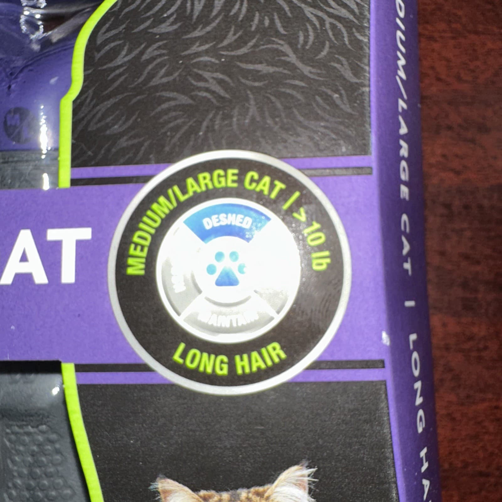 FURminator Undercoat deSHEDDING TOOL For med/Lg Cat LONG HAIR 2