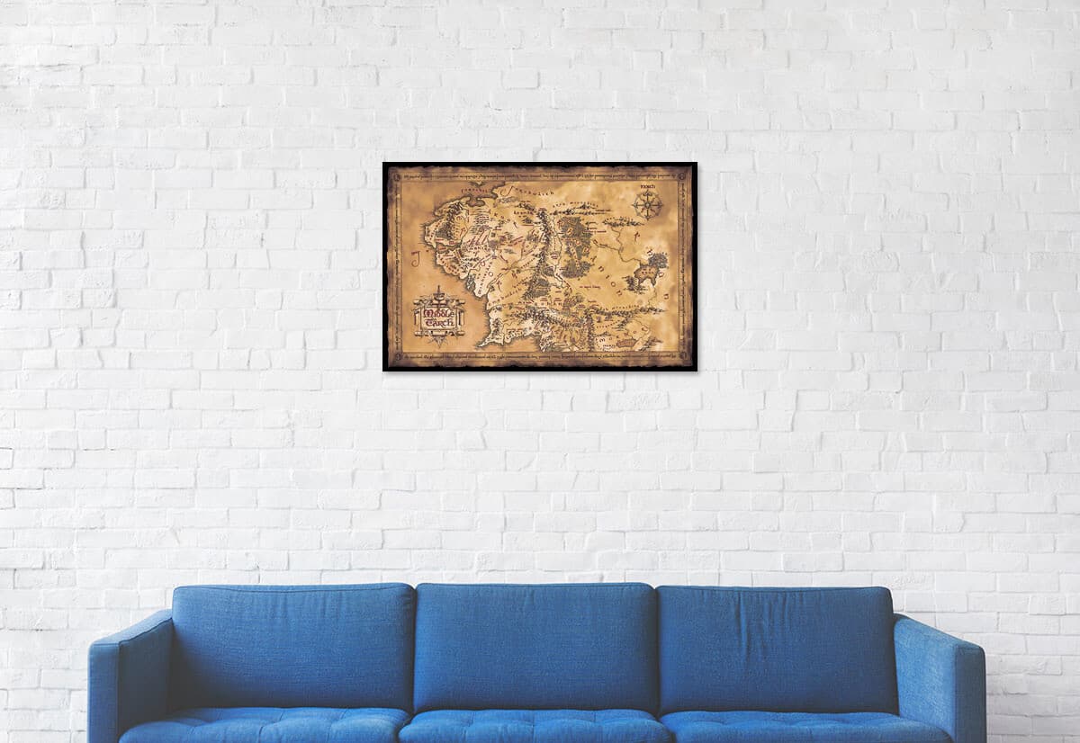 The Lord Of The Rings / The Hobbit - Movie Poster (Dark Map Of Middle Earth) 5