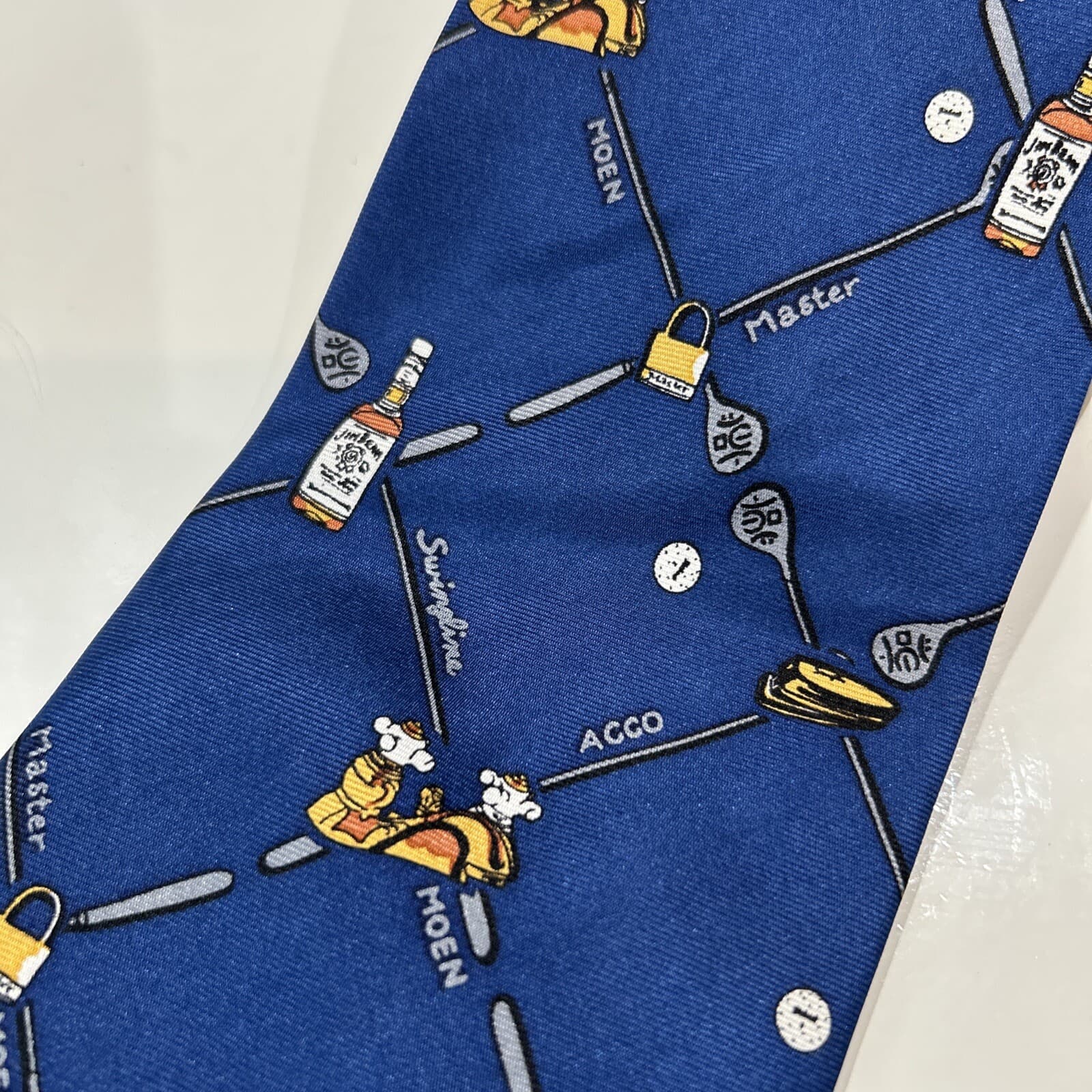Jim Beam Blue Necktie Fortune Brands Jim Beam King Cobra Moen Logo Silk Tie 4