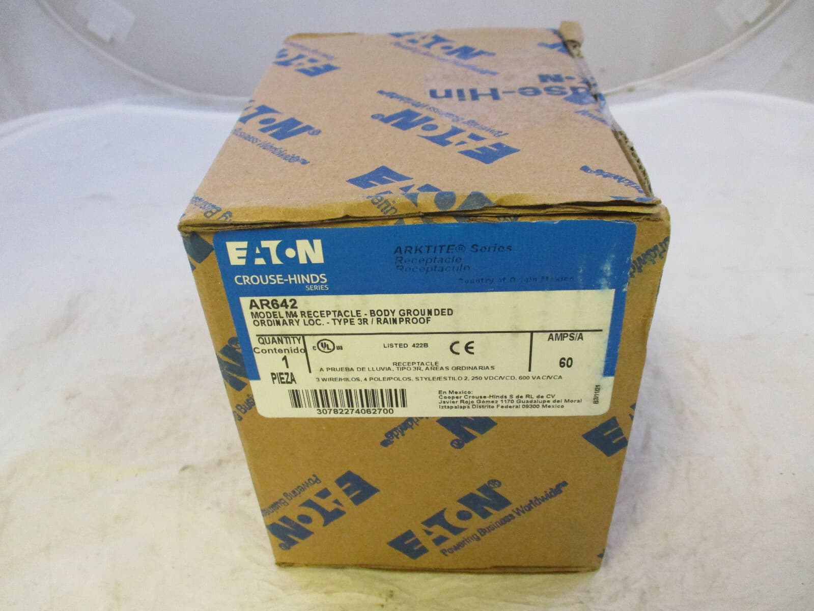 EATON CROUSE HINDS AR642 60A 600V 4P 3W RECEPTACLE ARKTITE SAMEDAY SHIP  2