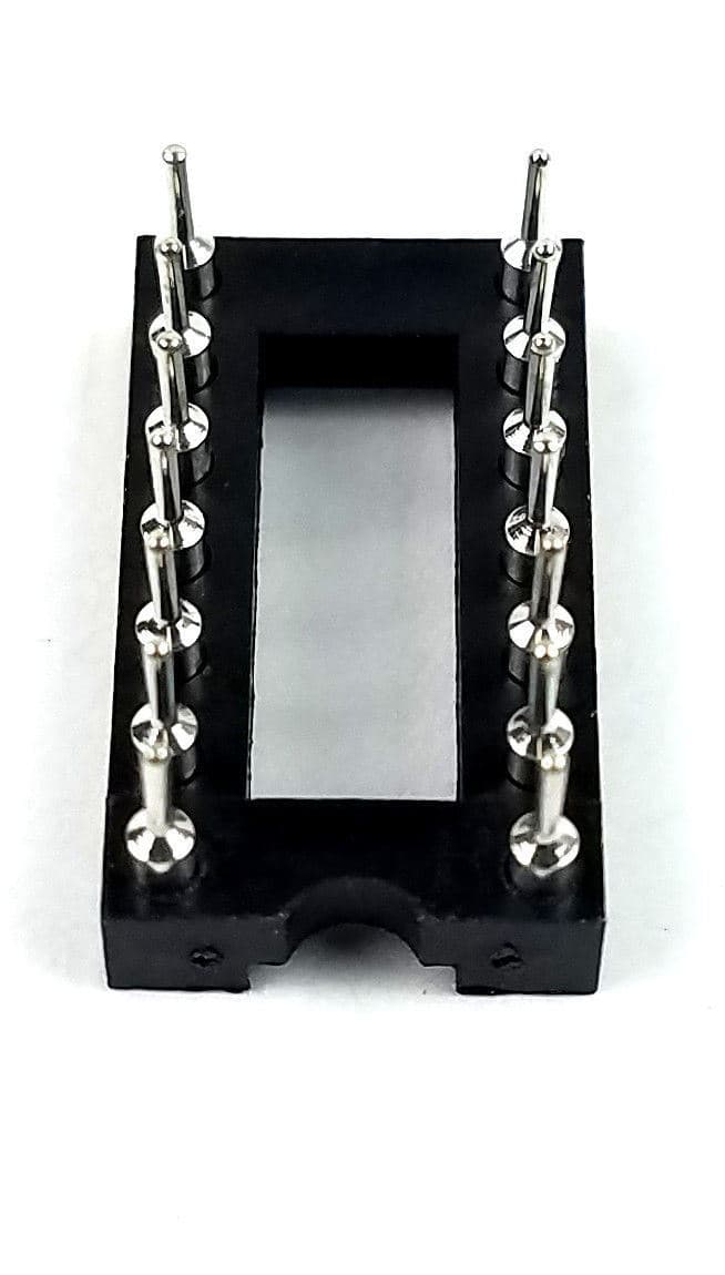 10PCS IC Sockets DIP-14 Machined Round Contact Pins Holes 2.54mm DIP14 DIP 14 5