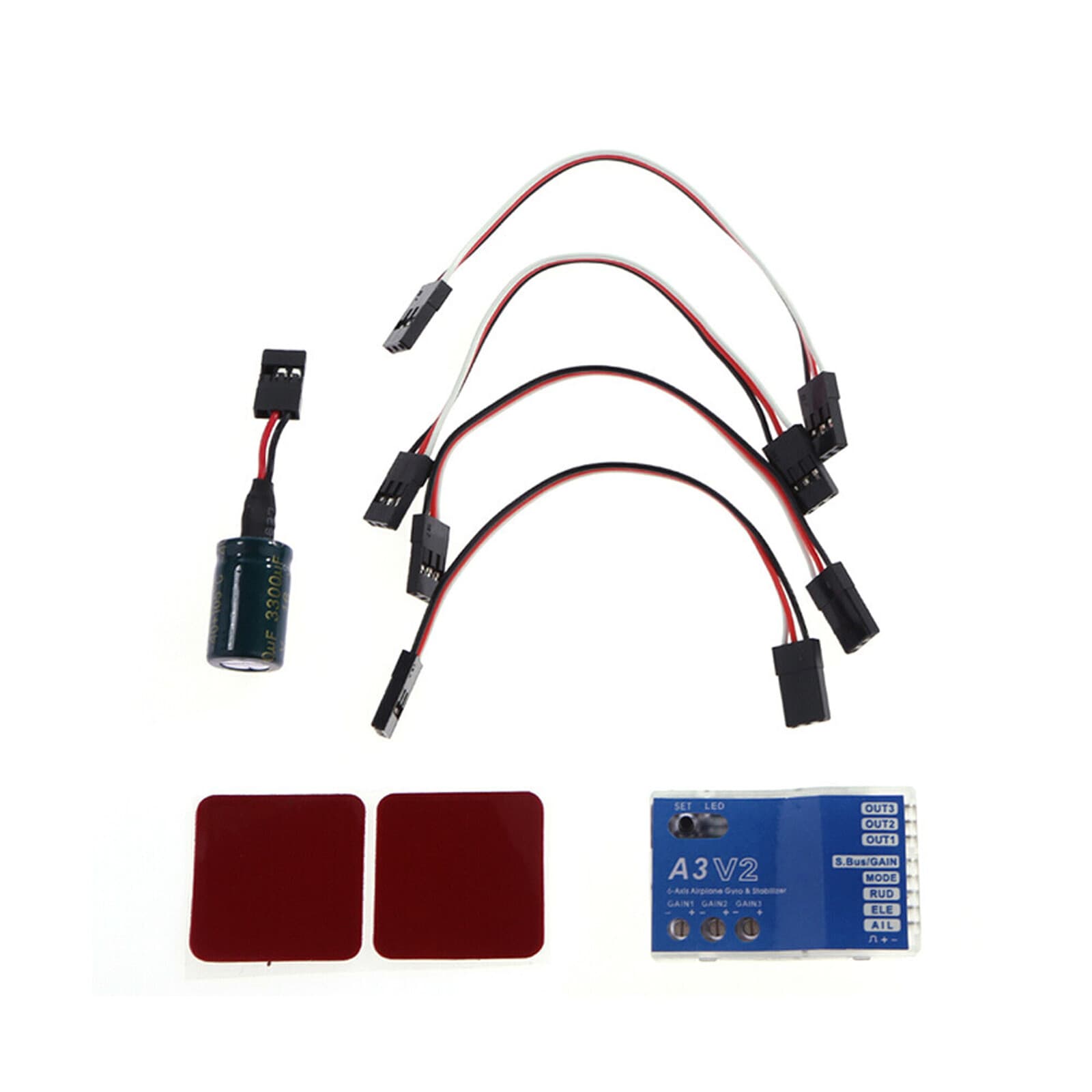 6 Axis Gyro A3V2 RC Plane Flight Stabilizer for RC plane Fixed Wing Auto Hove B9 2