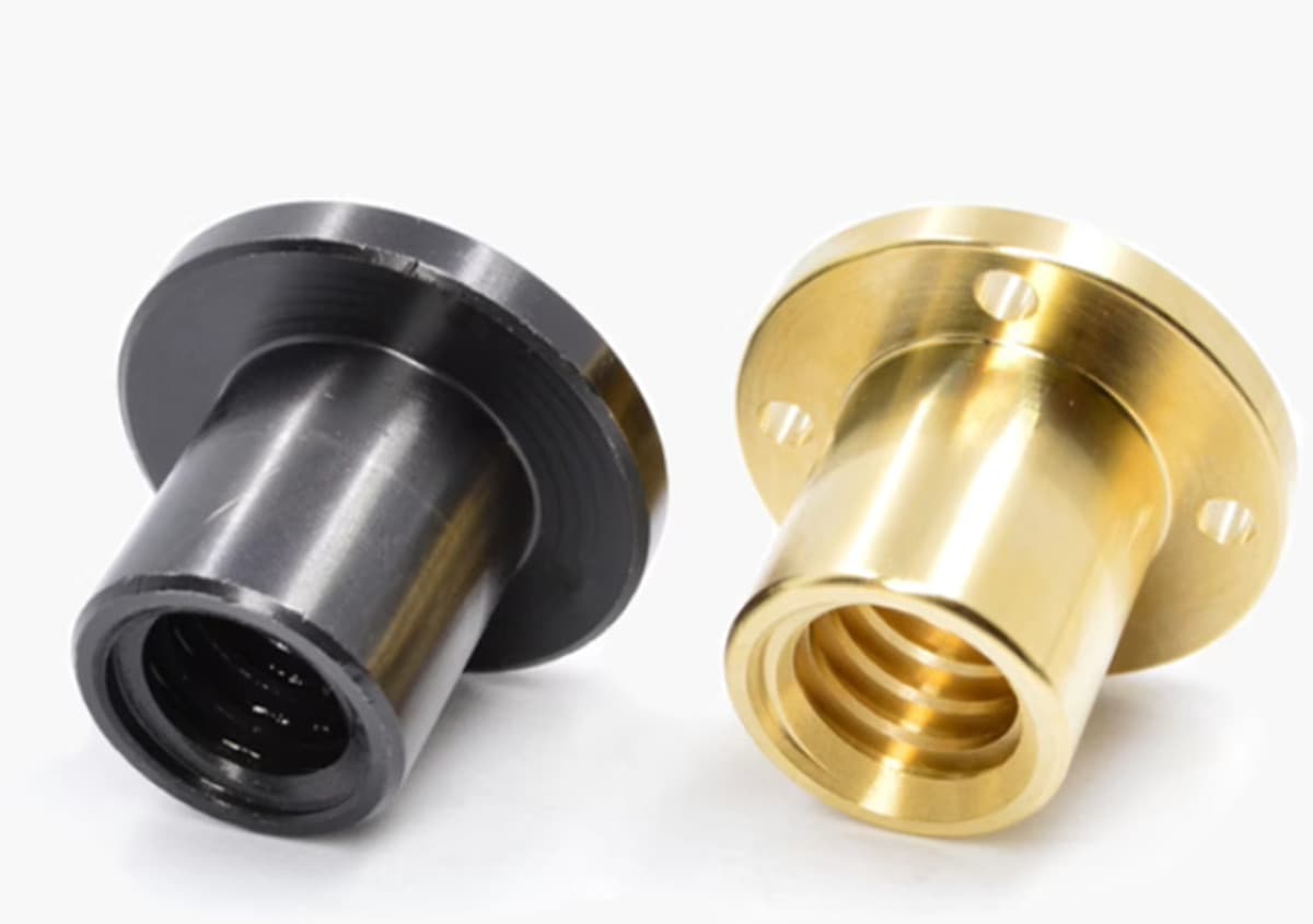Lead Screw Nut Trapezoidal Lead Screw Nut with Flange T10 - T40 45# Steel /Brass 6