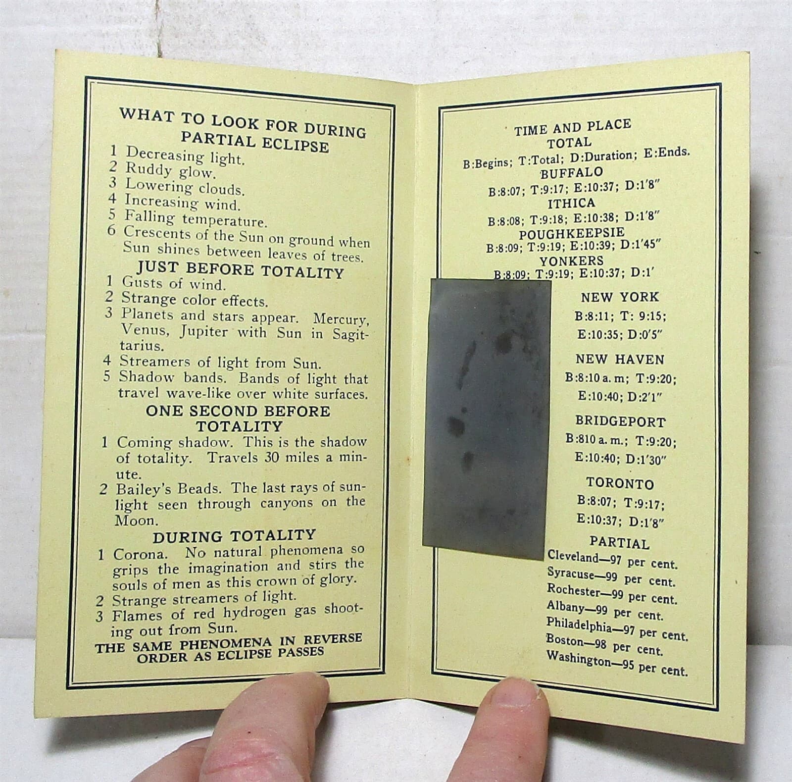 Sol-a-Clipse information card and viewer for 1925 solar eclipse 2