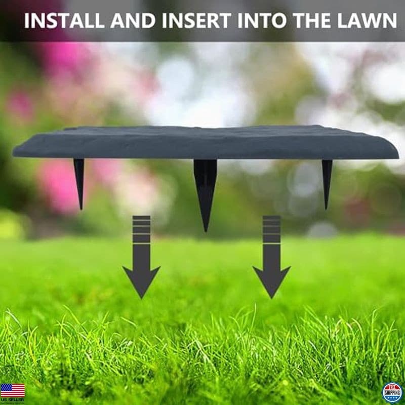 4Pcs Large Weatherproof Plastic Stepping Stones for Garden Pathway, Easy Install 2