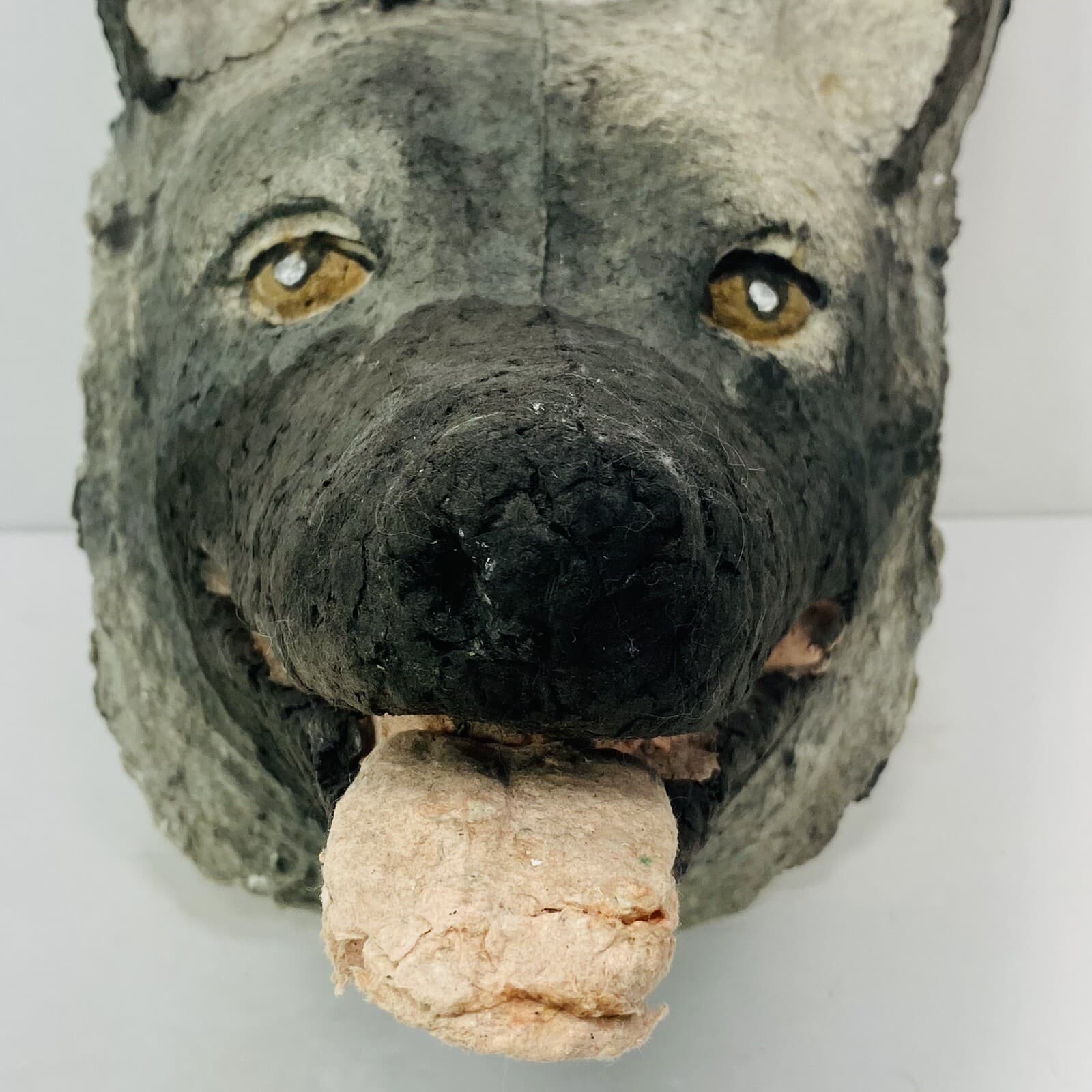 Artisan Crafted  Paper Mâché Dog Masque Mask German Australian Shepherd  Signed 3