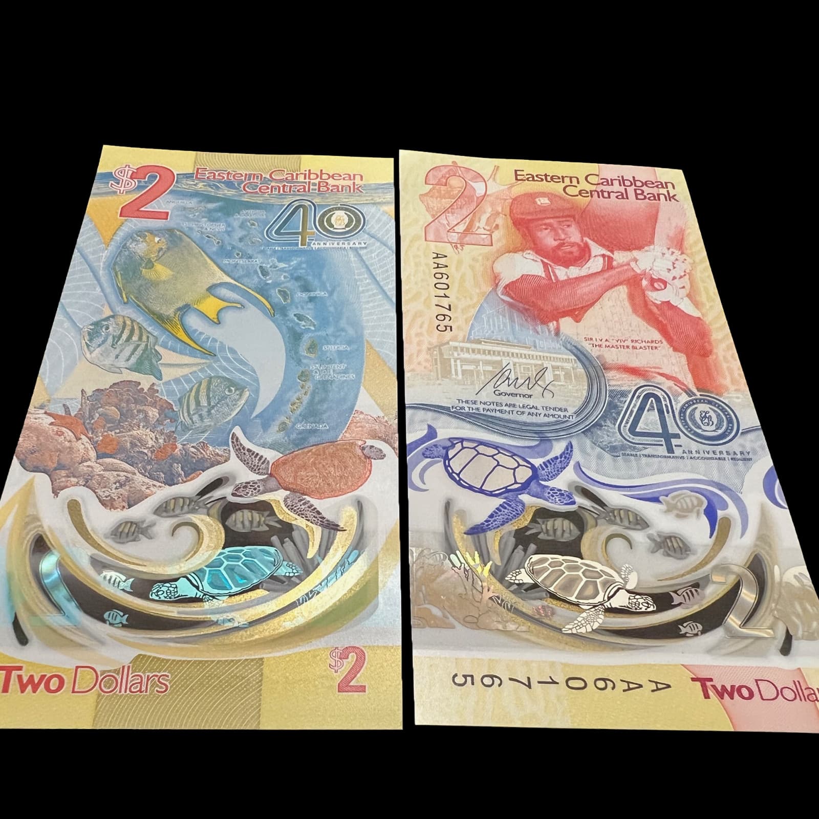 Eastern Caribbean $2 Banknote World Paper Money UNC Currency Bill Note Dollar 2