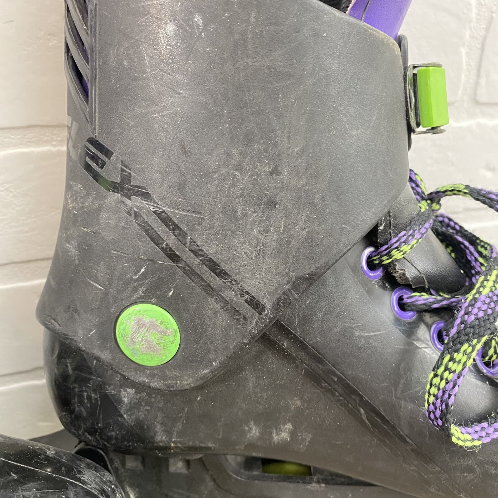 Vintage Variflex City Heat Xp Black Green Purple Inline Skates Sz Unknown Read 6