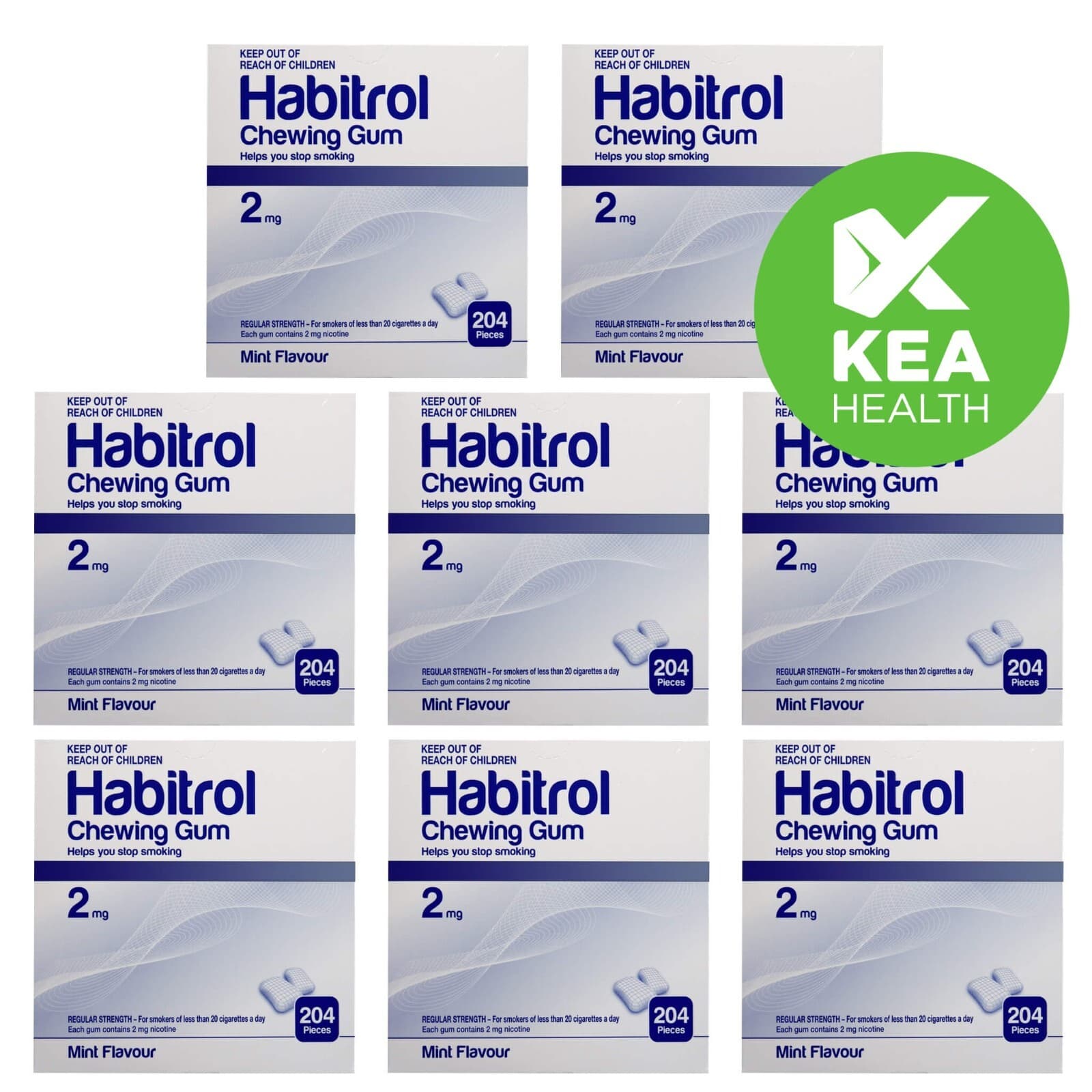 Habitrol Nicotine Gum 2mg MINT 1,632 piece 8 New BULK Box Size QUIT Smoking Now