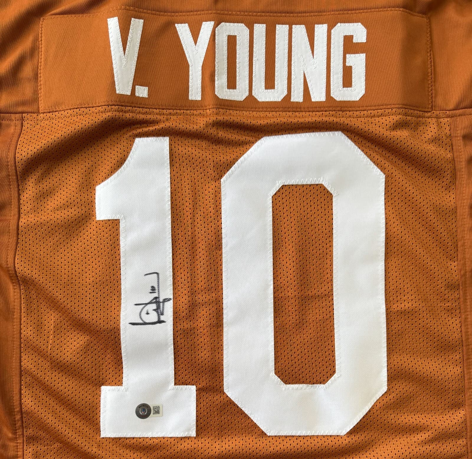 Vince Young Signed Autographed Custom Orange Jersey Beckett Authentic 2