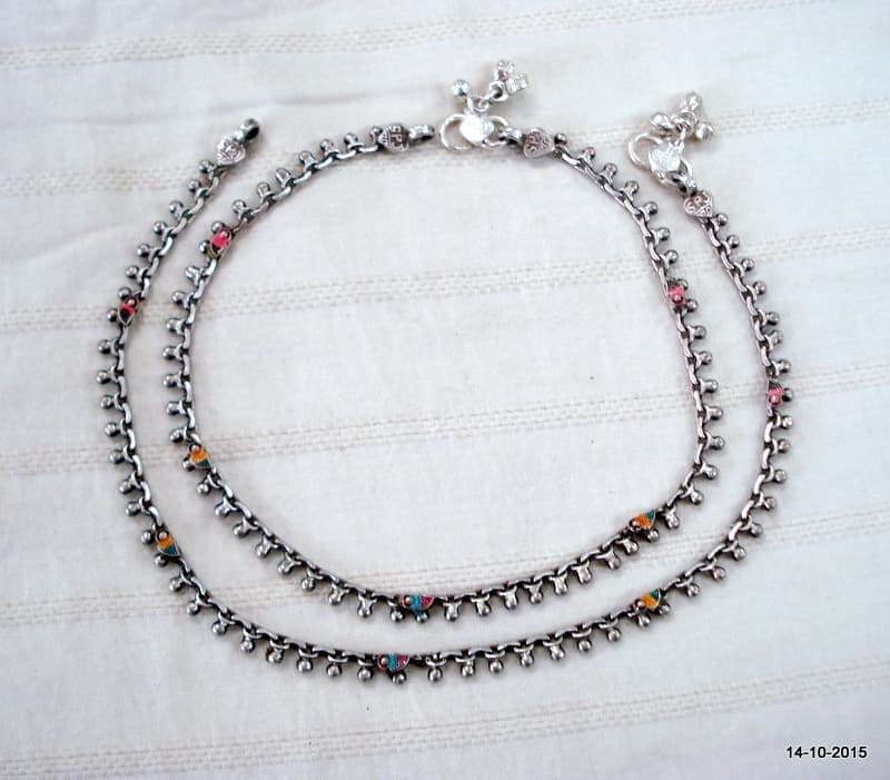 vintage antique tribal old silver anklet feet bracelet ankle chain feet bracelet 2