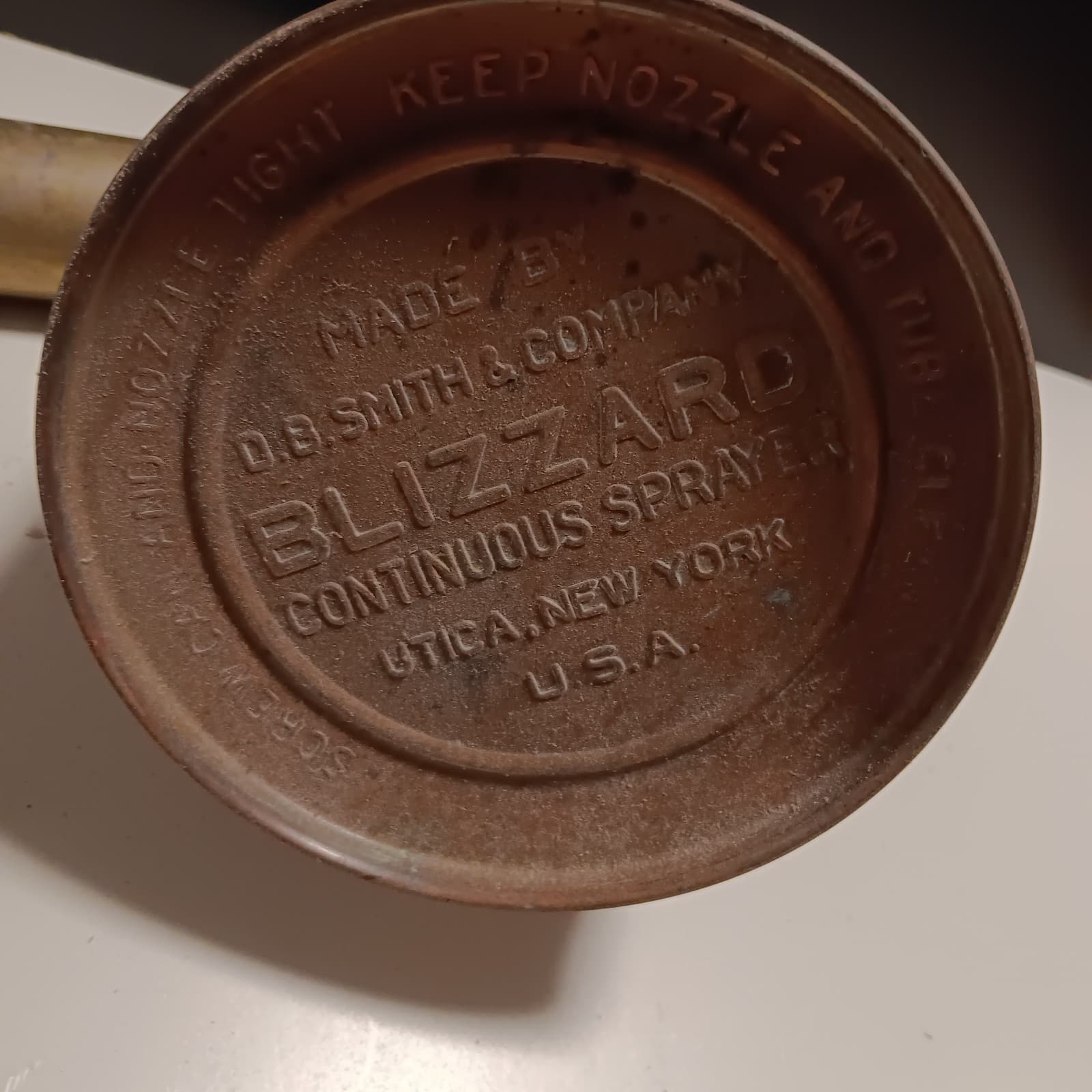 Antique Vintage D B Smith & Company Blizzard Copper and Brass Continuous Sprayer 3