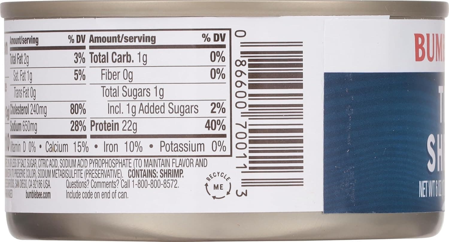 Bumble Bee Tiny Canned Shrimp - Shrimp in Water, Cooked, Peeled, Deveined... 2