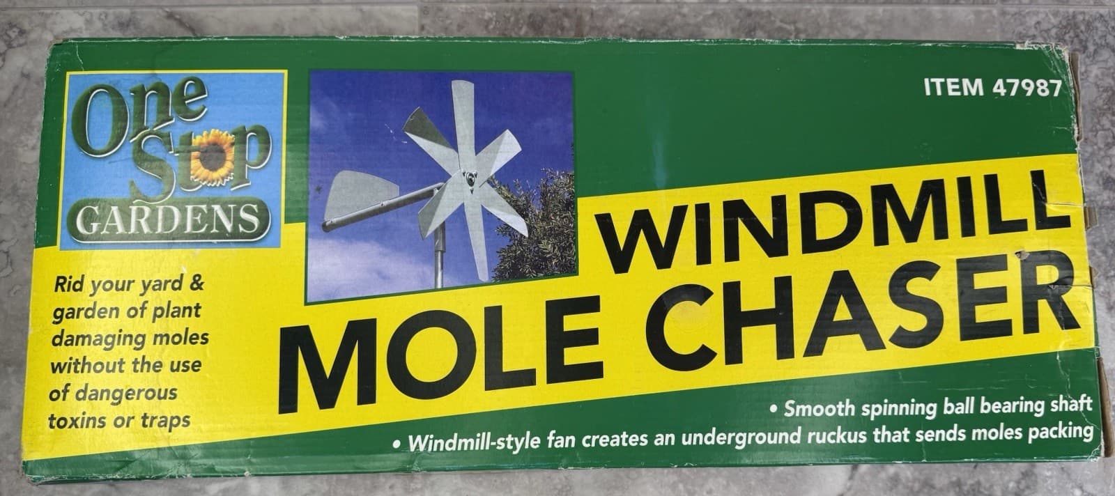 Windmill Mole Chaser Pest Repeller Yard Garden Humane Non Toxic Wind Powered NEW 4