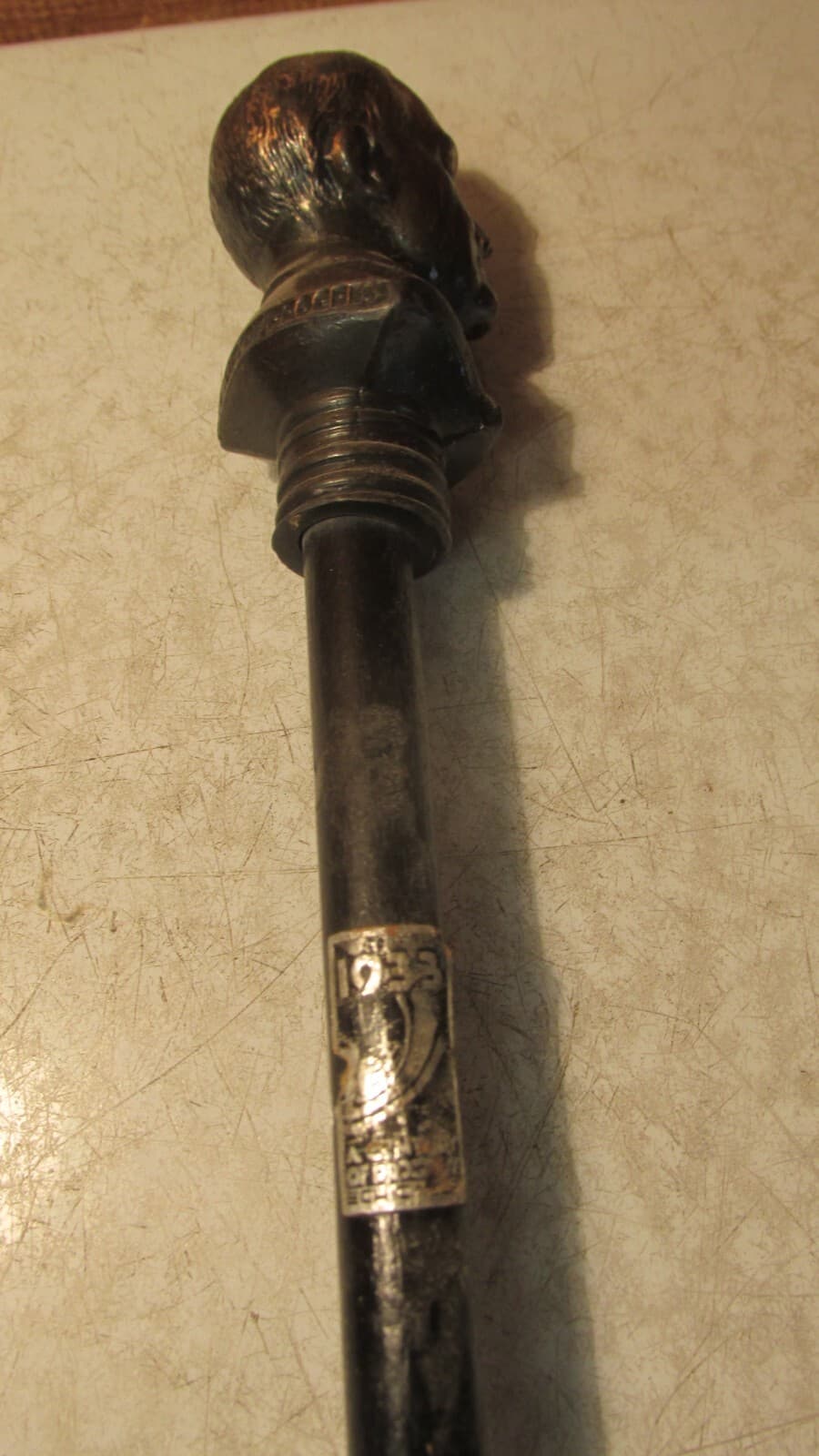 1933 Worlds Fair Century Of Progress Metal FDR Roosevelt Bust Walking Stick Cane 2