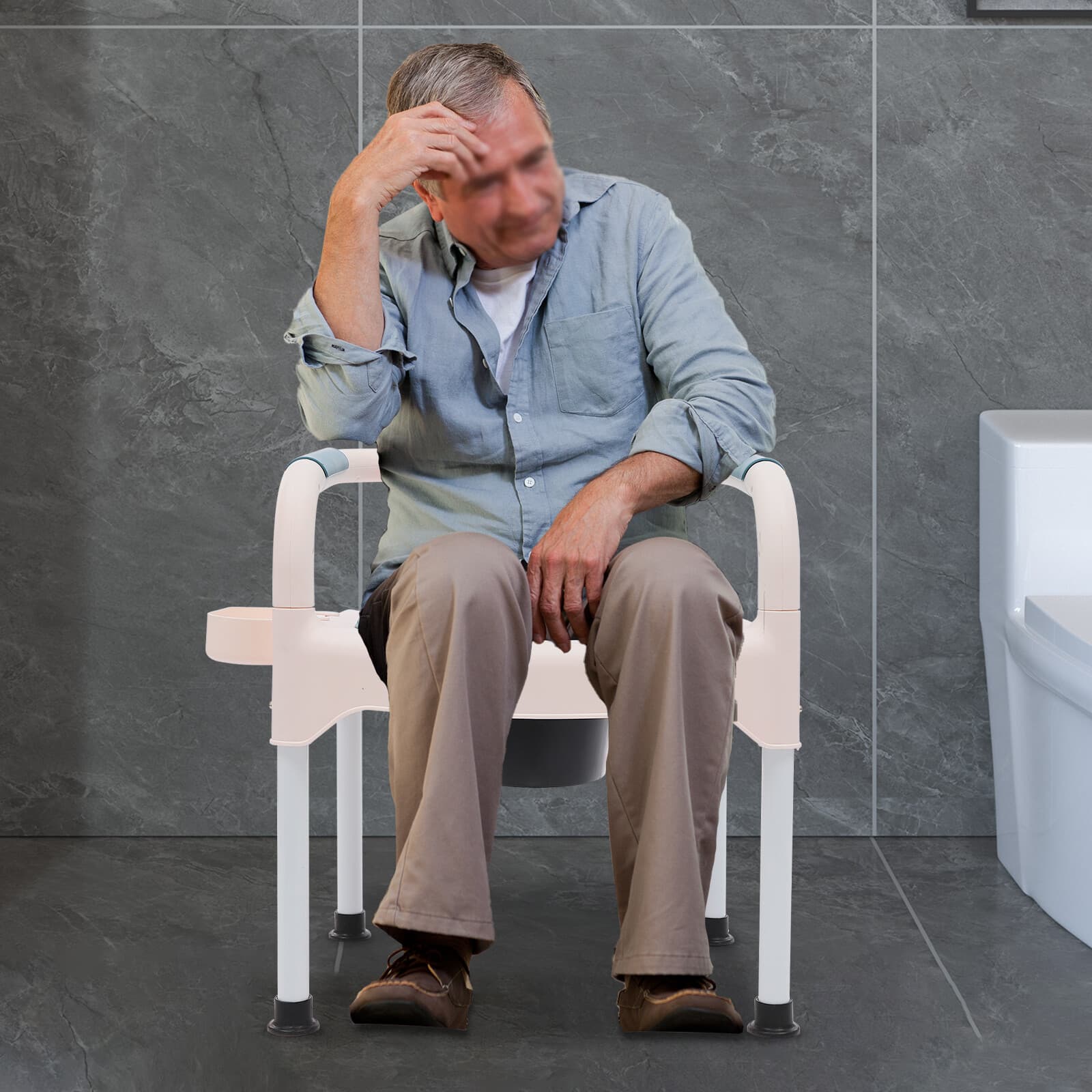 Bedside Commodes Chair Toilet Chair Commode Toilet with Armrests for Home Use 2