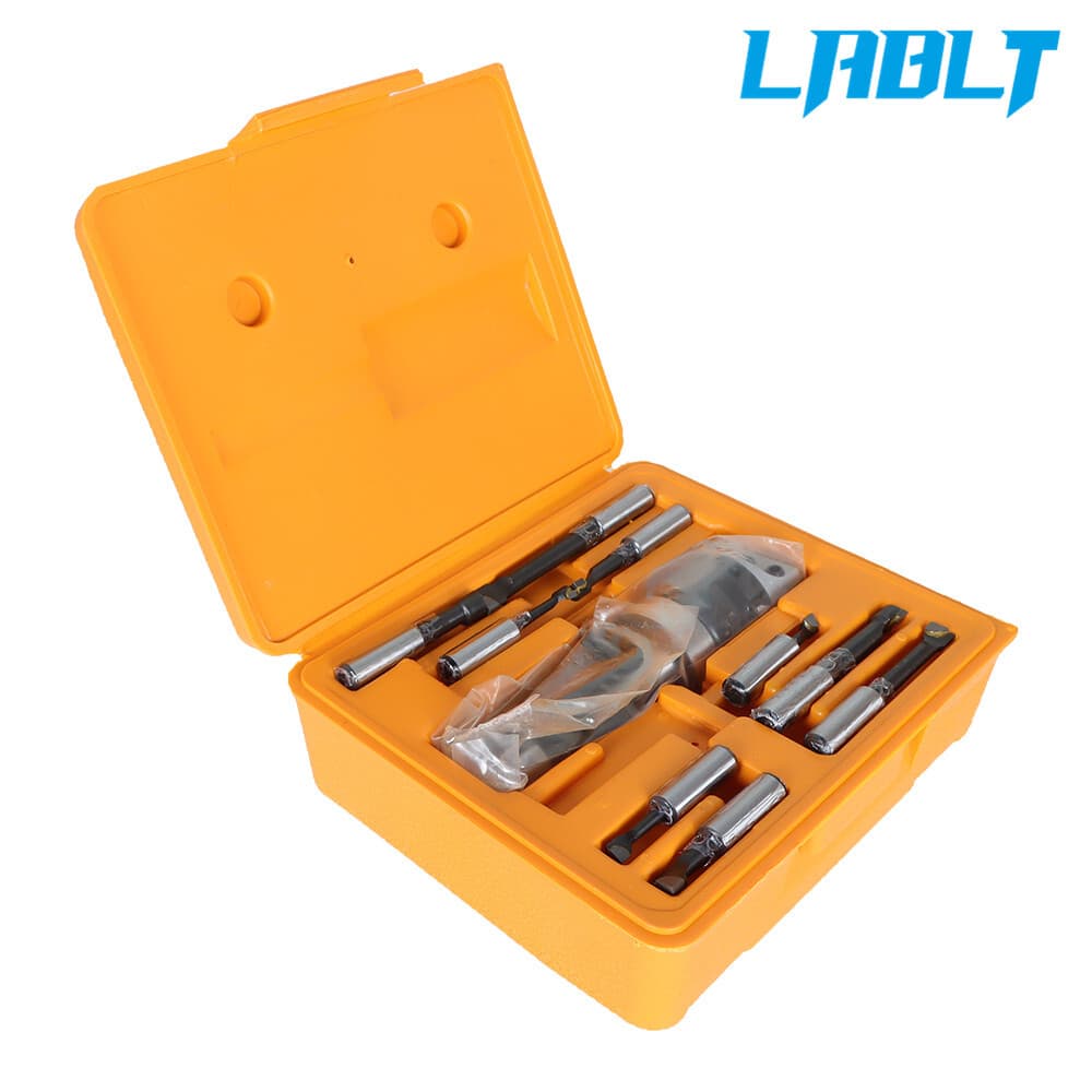 LABLT 9 Pcs 2" Boring Head R8 Shank 1/2" Carbide Boring Bar Set For Bridgeport 2