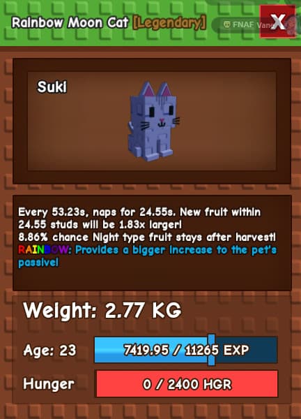 [ROBLOX] Grow a Garden - RAINBOW MOON CAT ⭐️