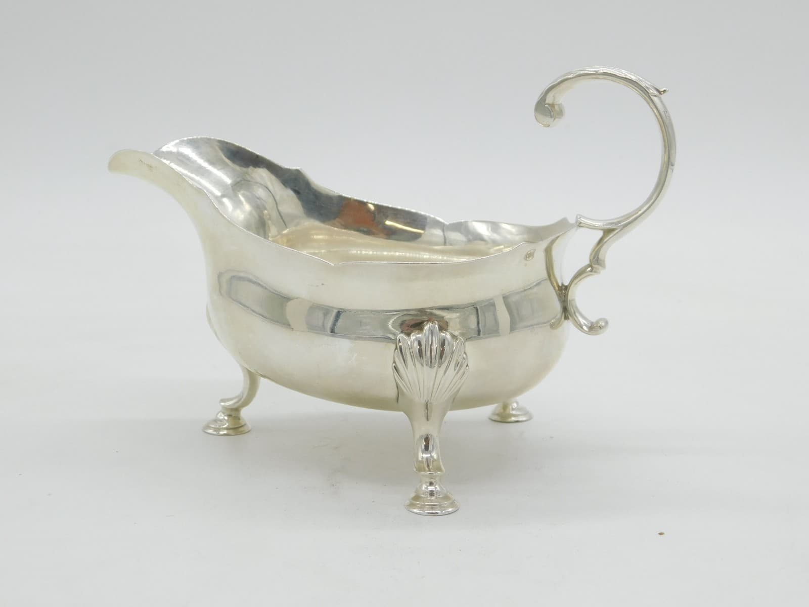 George III Sterling Silver Sauce Boat Antique 1772 London Robert Hennell I 2