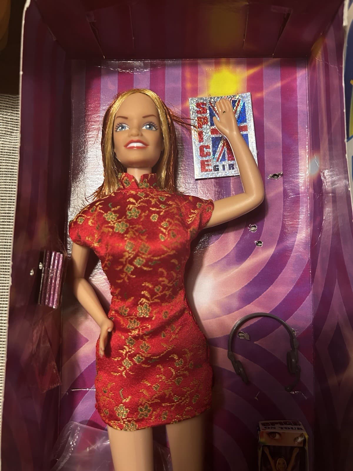 Vintage Spice Girls On Tour, Ginger Geri Halliwell Doll 1998 HTF Rare EUC galoob 3