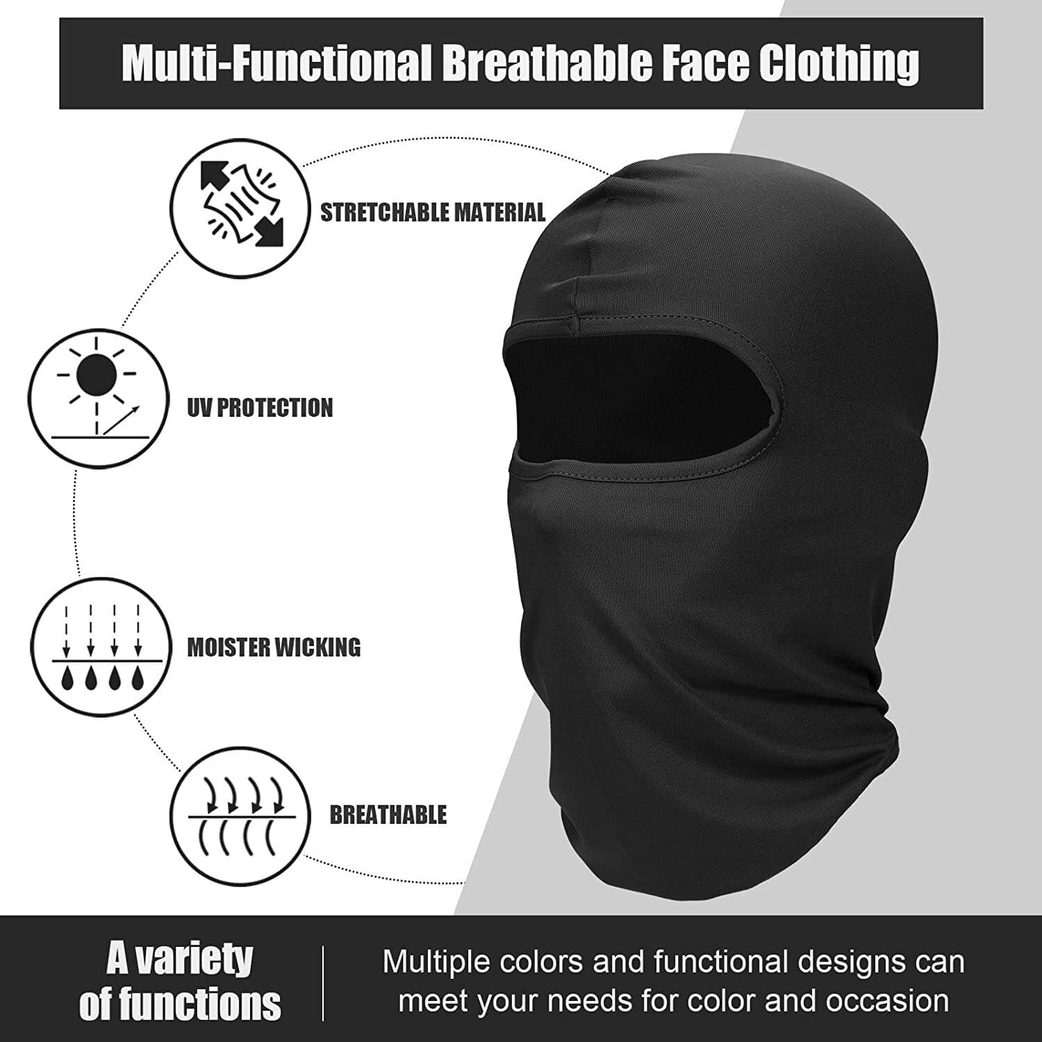 3D Stand Ear Animal Balaclava Face Mask UV Protection Ski Sun Hood Tactical Mask 3