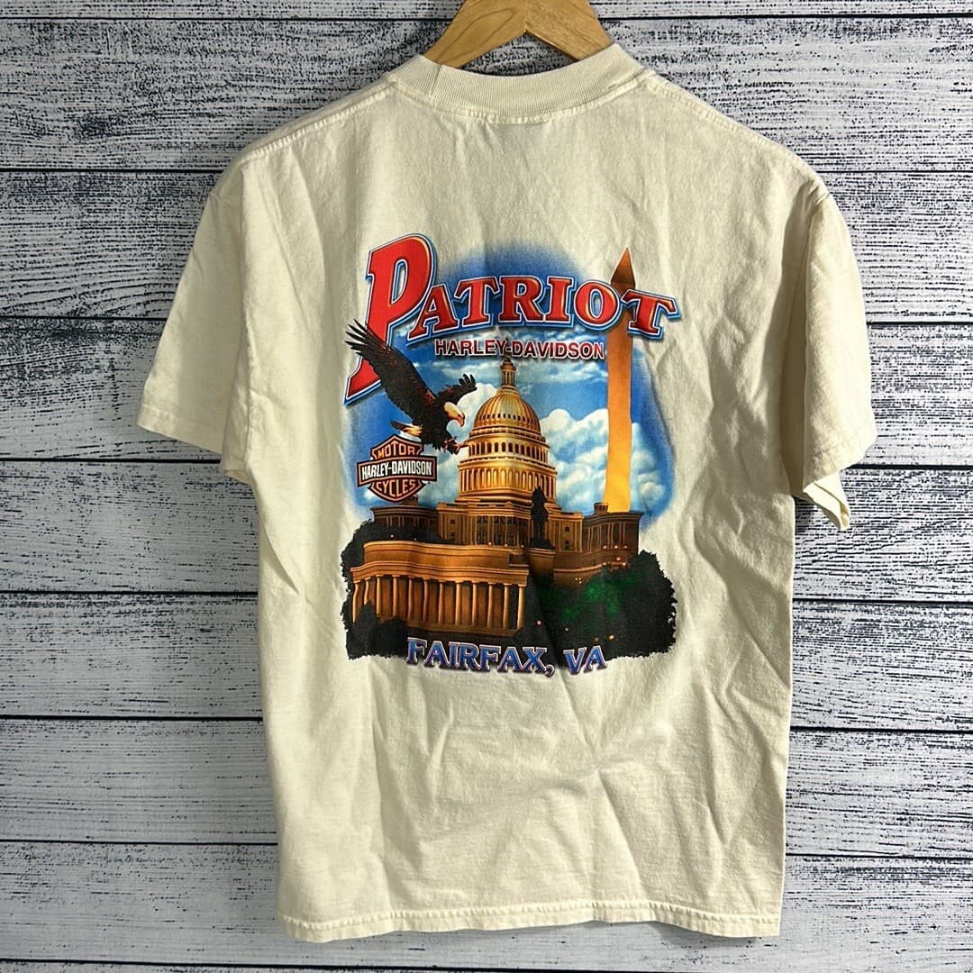 Vintage Harley Davidson Patriot Fairfax VA Eagle 2001 Tee Shirt M 4