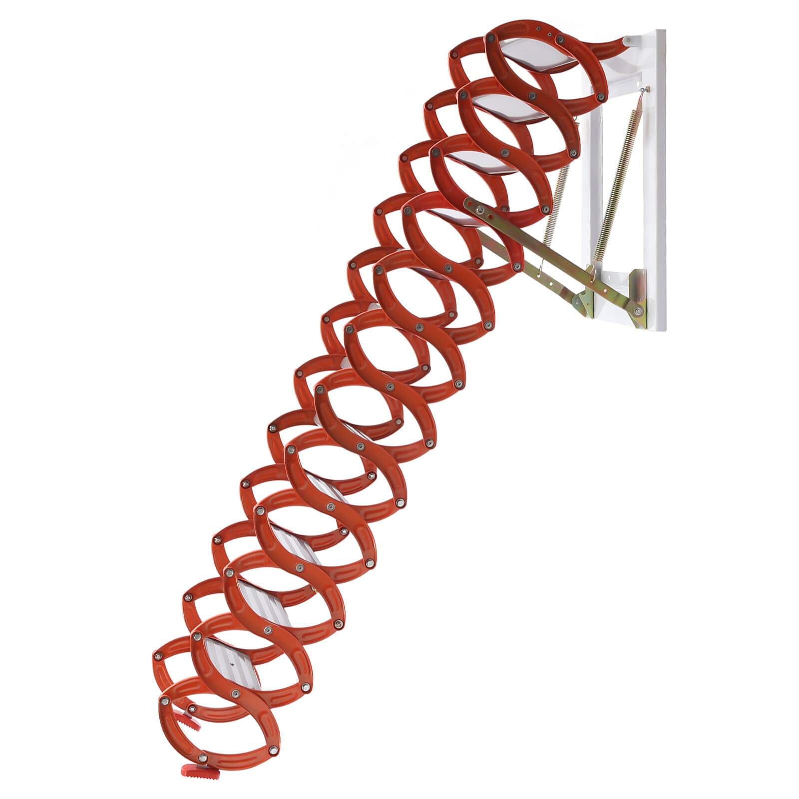 Attic Extension Ladder 10.17ft Narrow Wall Mounted Folding Loft Stairs 12-Steps 3