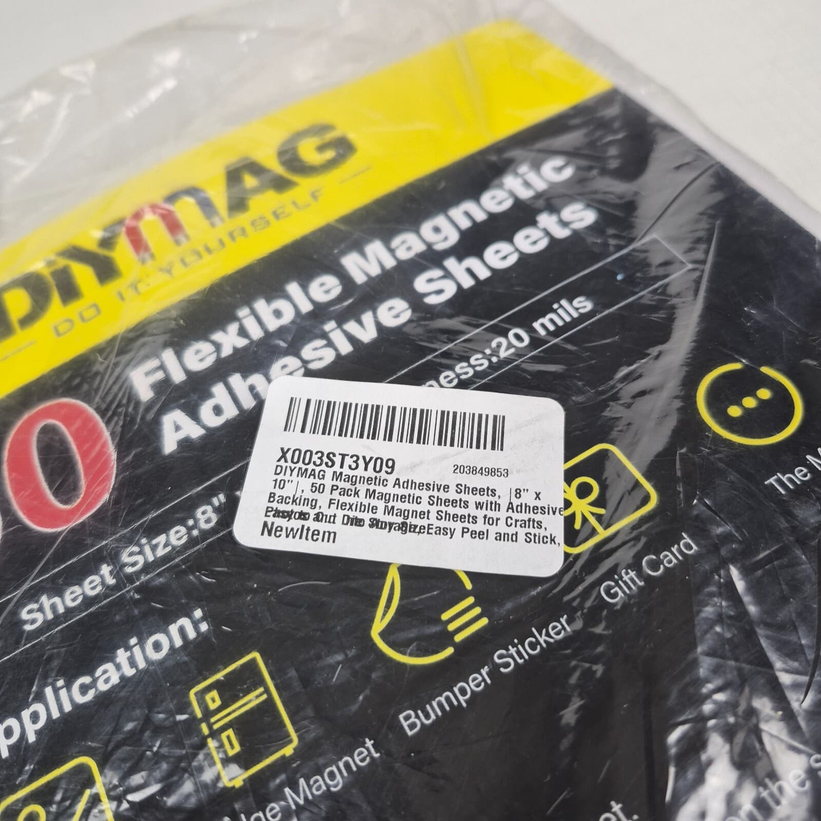 50 Self Adhesive Flexible Magnetic Sheets 8" x 10" 20mils thknss 6