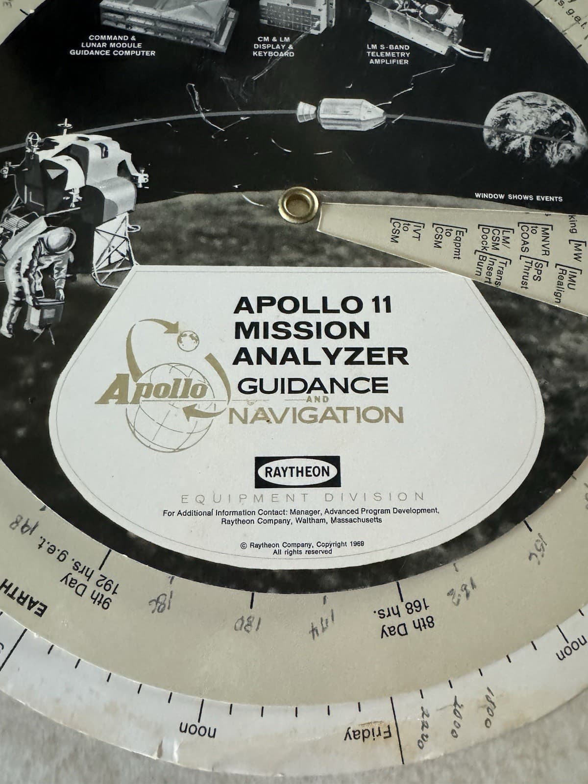 1969 NASA Raytheon Apollo 11 Mission Analyzer Guidance Navigation Rotating Chart 2