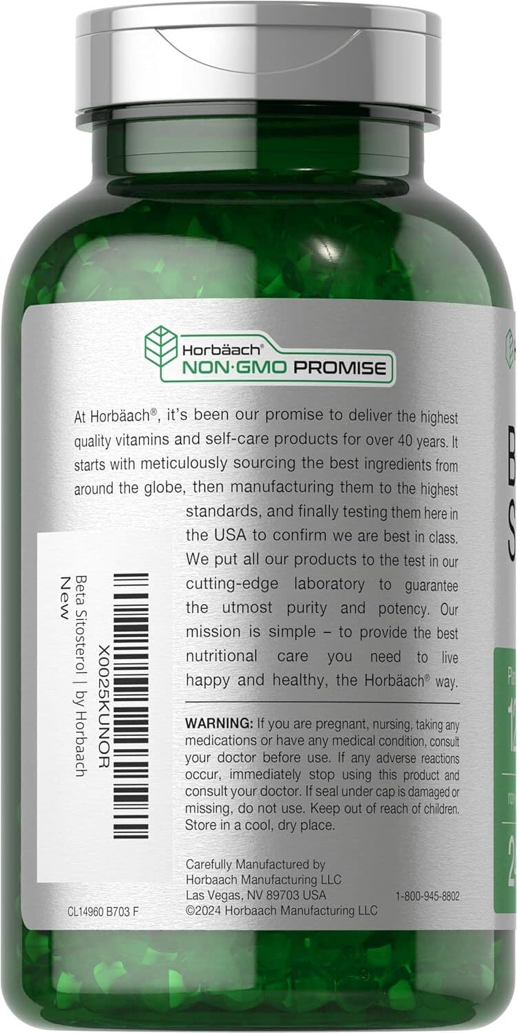 Beta Sitosterol | 1200mg | 240 Softgel | Plant Sterols Complex | by Horbaach 3