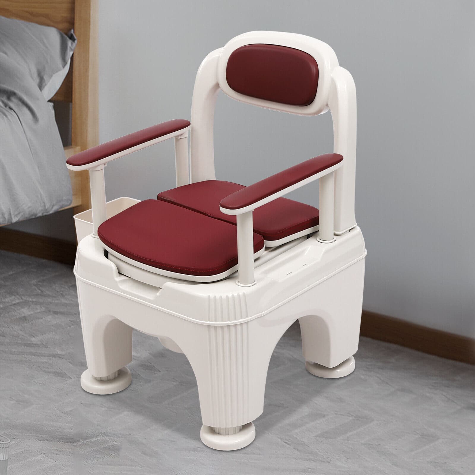 Adult SeniorToilet Chair Portable Mobile Toilet ChairHeight Adjustable Bath Seat 3