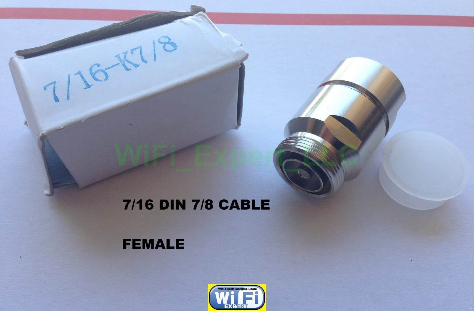 7/16 DIN Male Plug + Female Jck center clamp for 7/8" cable RF Coaxial Connector 3